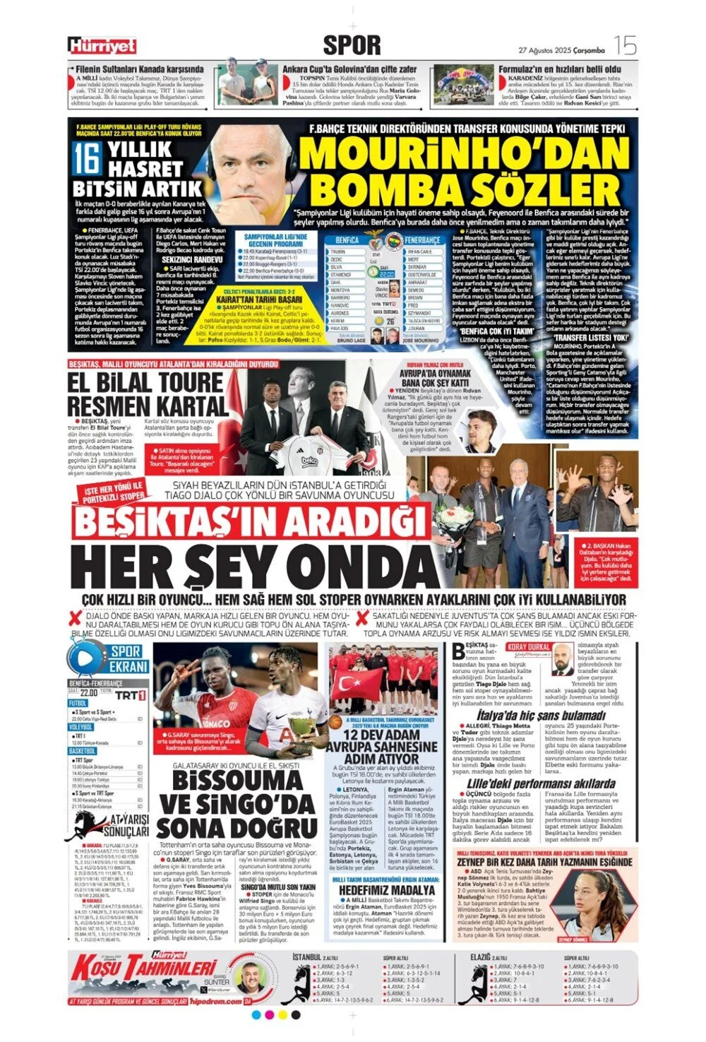 Türk takımları Avrupa'da tur peşinde. 27 Ağustos Çarşamba sporda hangi başlıklar öne çıktı?