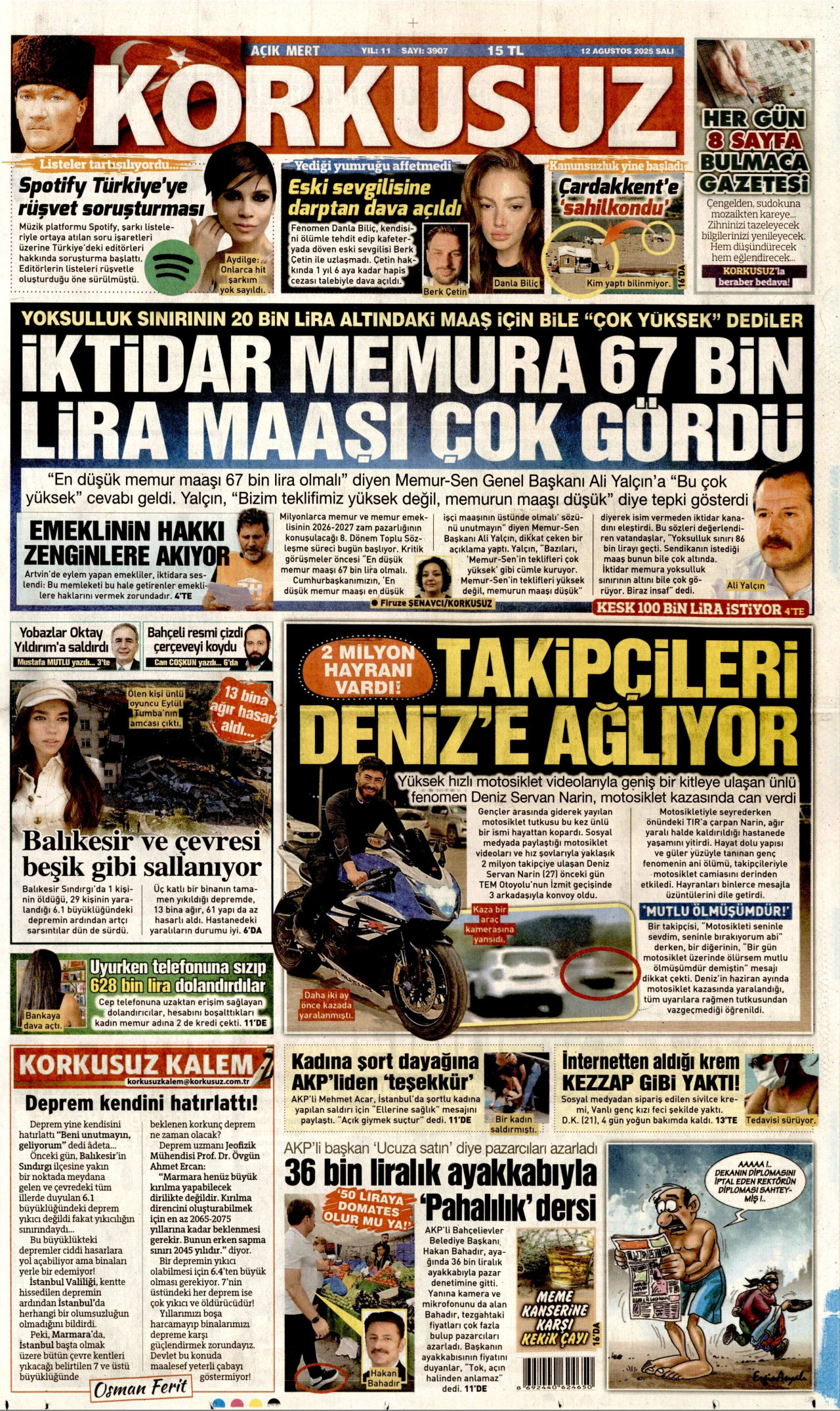 Gazeteler manşetine hangi haberleri taşıdı? İşte 12 Ağustos Salı gazete manşetleri