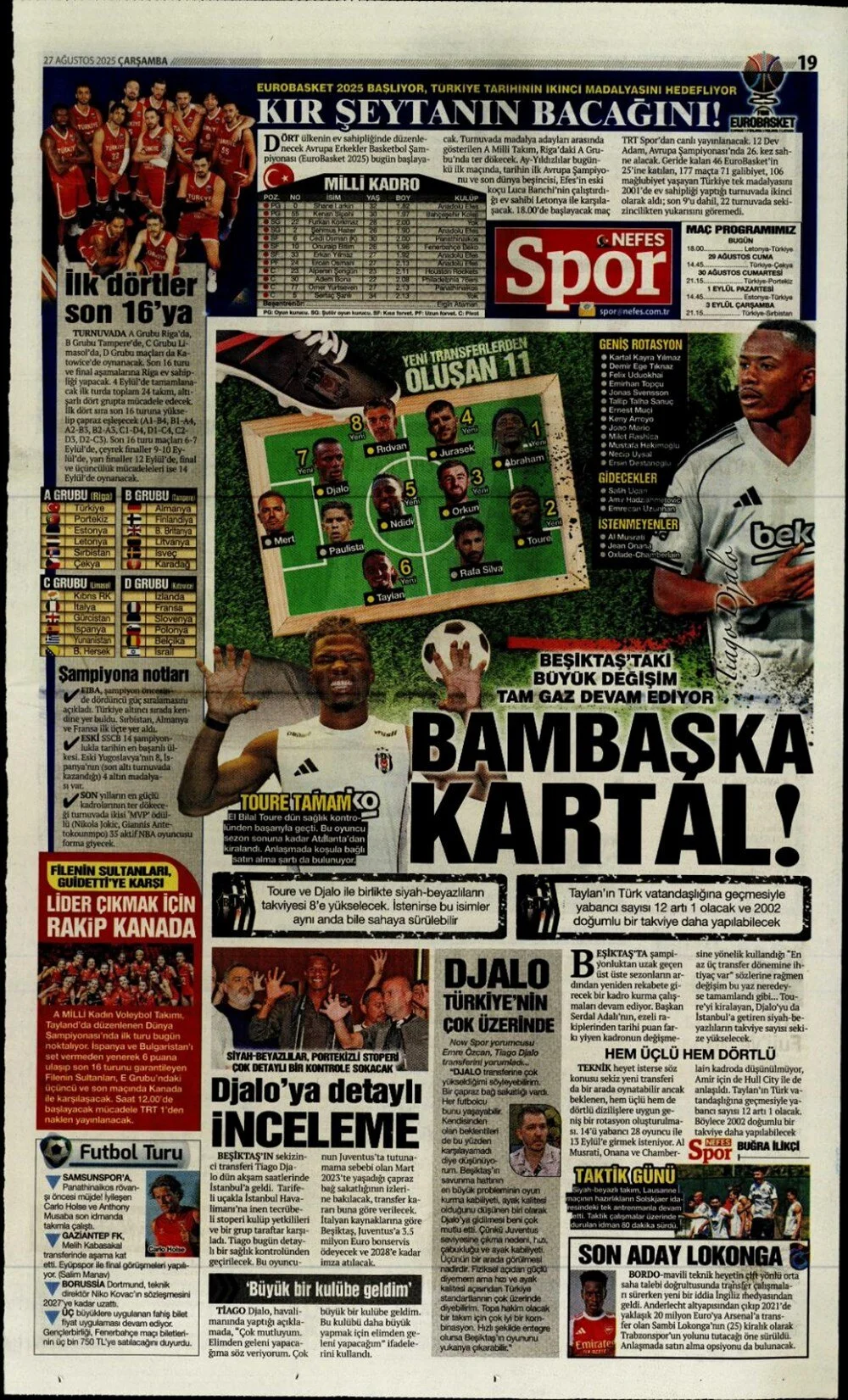 Türk takımları Avrupa'da tur peşinde. 27 Ağustos Çarşamba sporda hangi başlıklar öne çıktı?