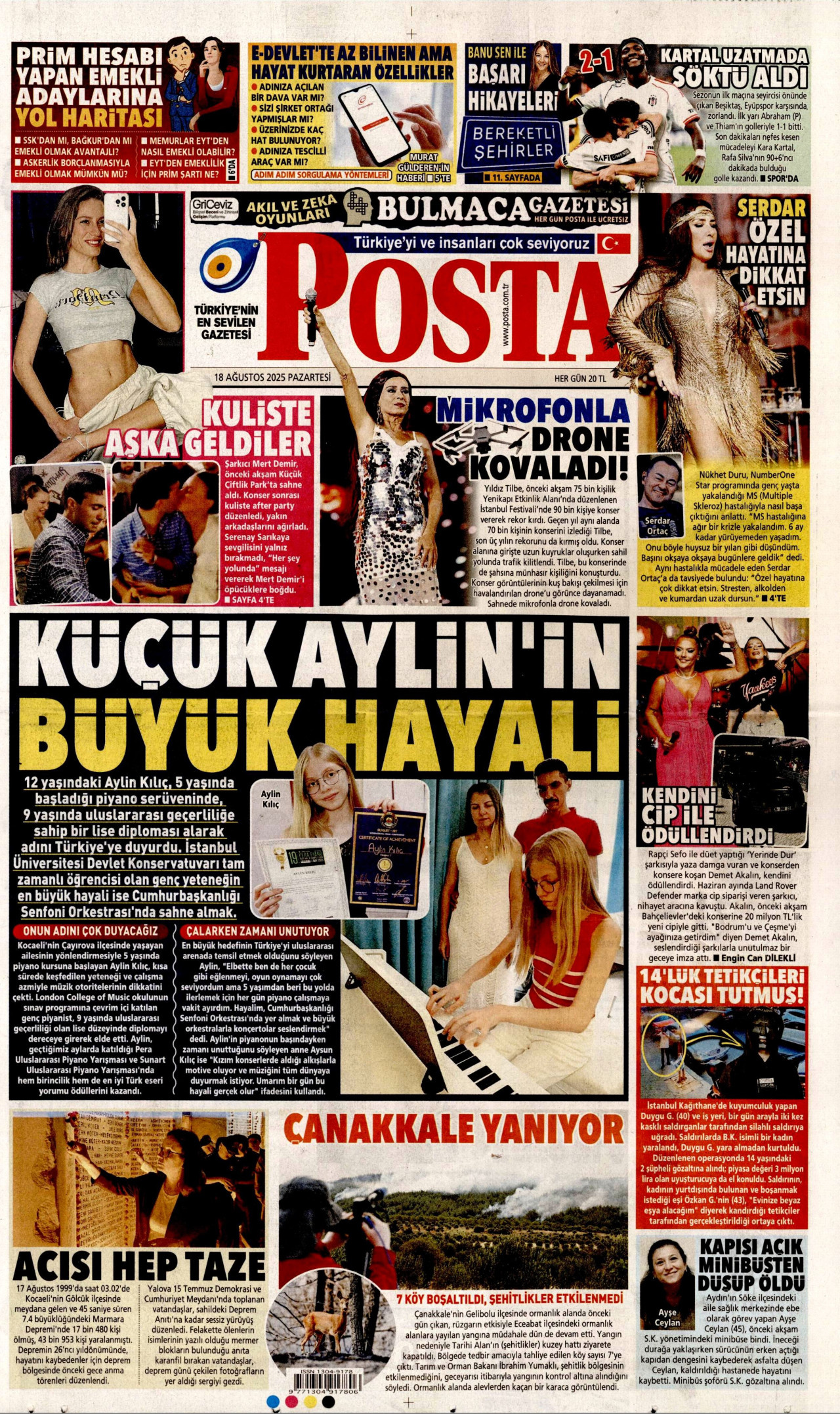 Gazeteler manşetine hangi haberleri taşıdı? İşte 18 Ağustos Pazartesi gazete manşetleri 21 Gazeteler manşetine hangi haberleri taşıdı? İşte 18 Ağustos Pazartesi gazete manşetleri