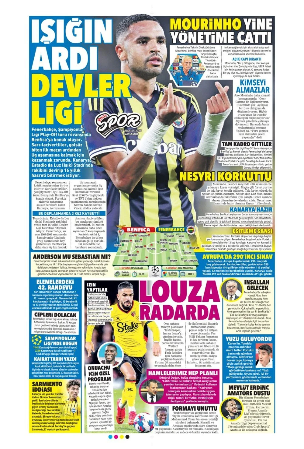 Türk takımları Avrupa'da tur peşinde. 27 Ağustos Çarşamba sporda hangi başlıklar öne çıktı?