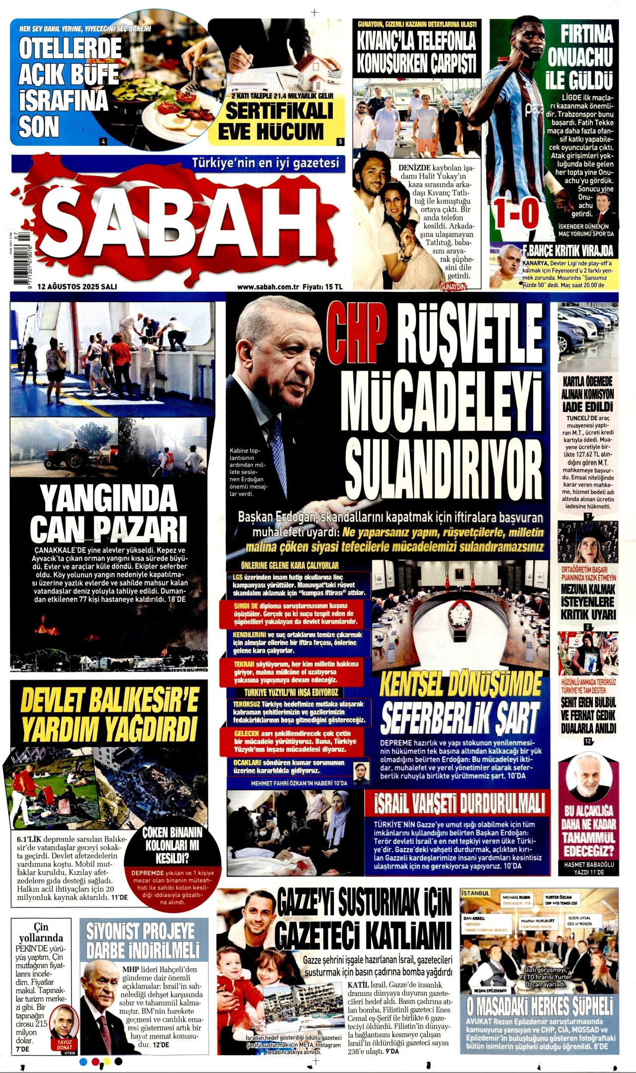 Gazeteler manşetine hangi haberleri taşıdı? İşte 12 Ağustos Salı gazete manşetleri