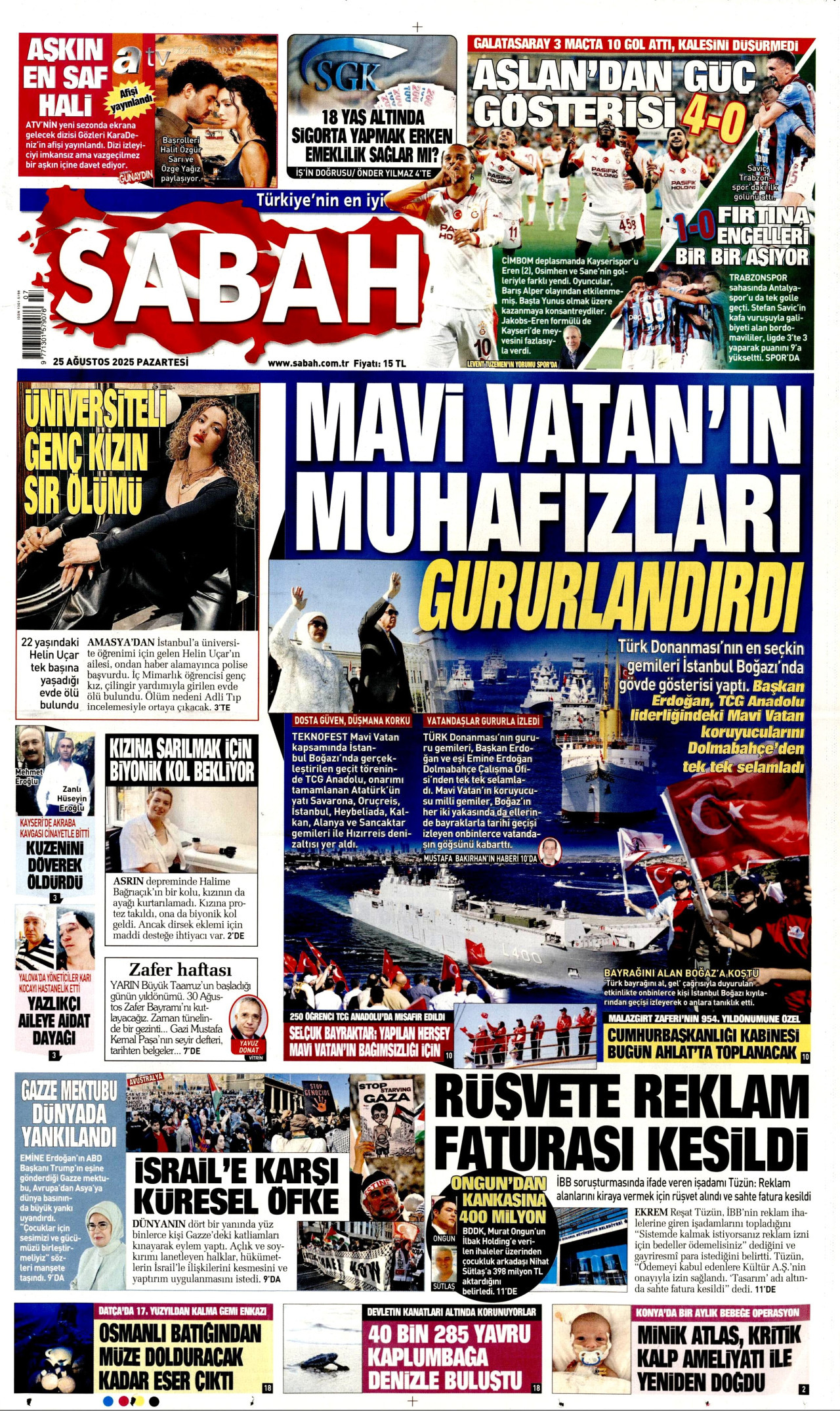 Gazeteler manşetine hangi haberleri taşıdı? İşte 25 Ağustos Pazartesi gazete manşetleri