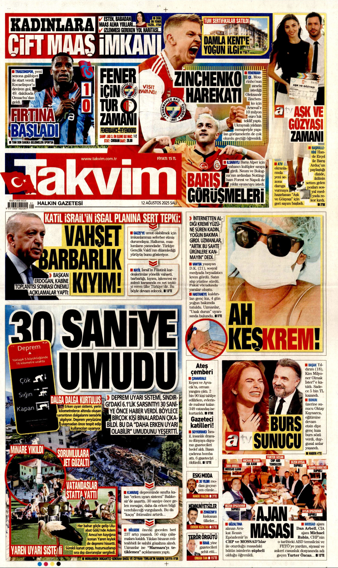 Gazeteler manşetine hangi haberleri taşıdı? İşte 12 Ağustos Salı gazete manşetleri