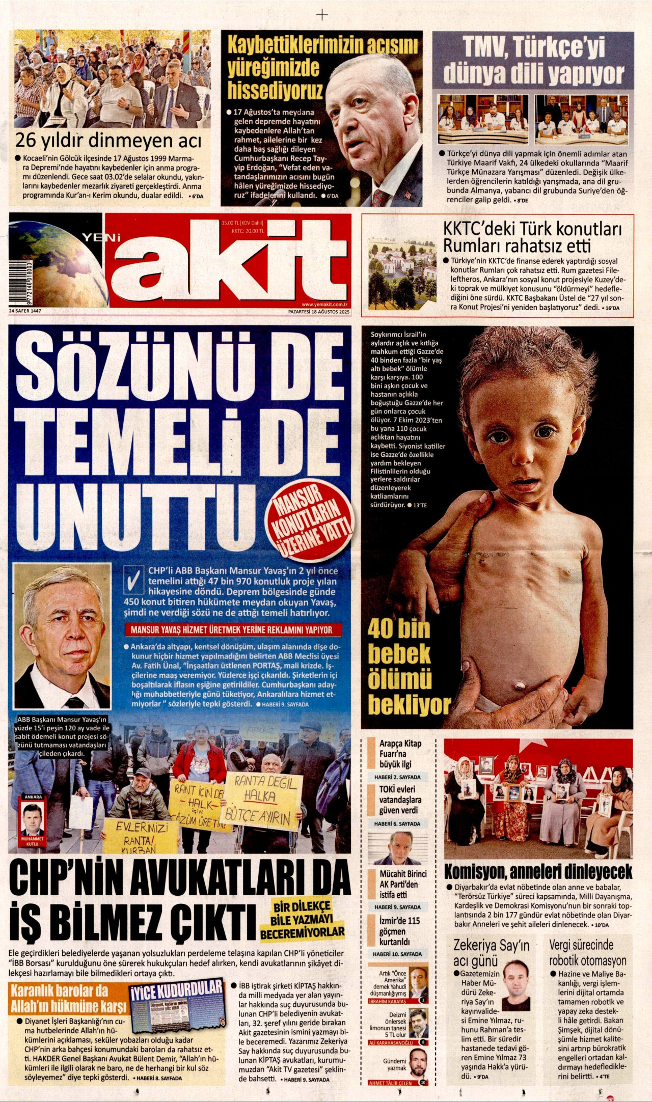 Gazeteler manşetine hangi haberleri taşıdı? İşte 18 Ağustos Pazartesi gazete manşetleri 10 Gazeteler manşetine hangi haberleri taşıdı? İşte 18 Ağustos Pazartesi gazete manşetleri