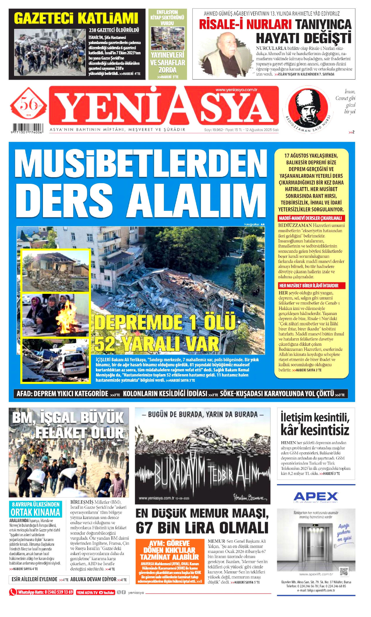 Gazeteler manşetine hangi haberleri taşıdı? İşte 12 Ağustos Salı gazete manşetleri