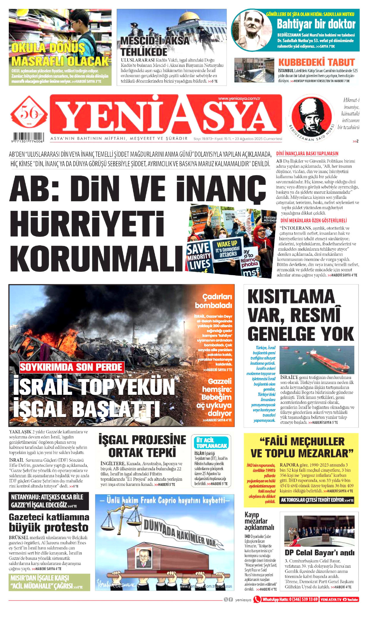 Gazeteler manşetine hangi haberleri taşıdı? İşte 23 Ağustos Cumartesi gazete manşetleri