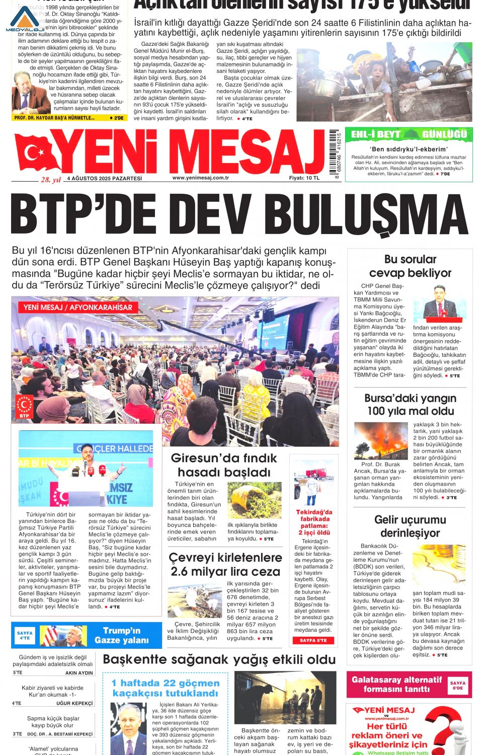 Gazeteler manşetine hangi haberleri taşıdı? İşte 4 Ağustos Pazartesi gazete manşetleri