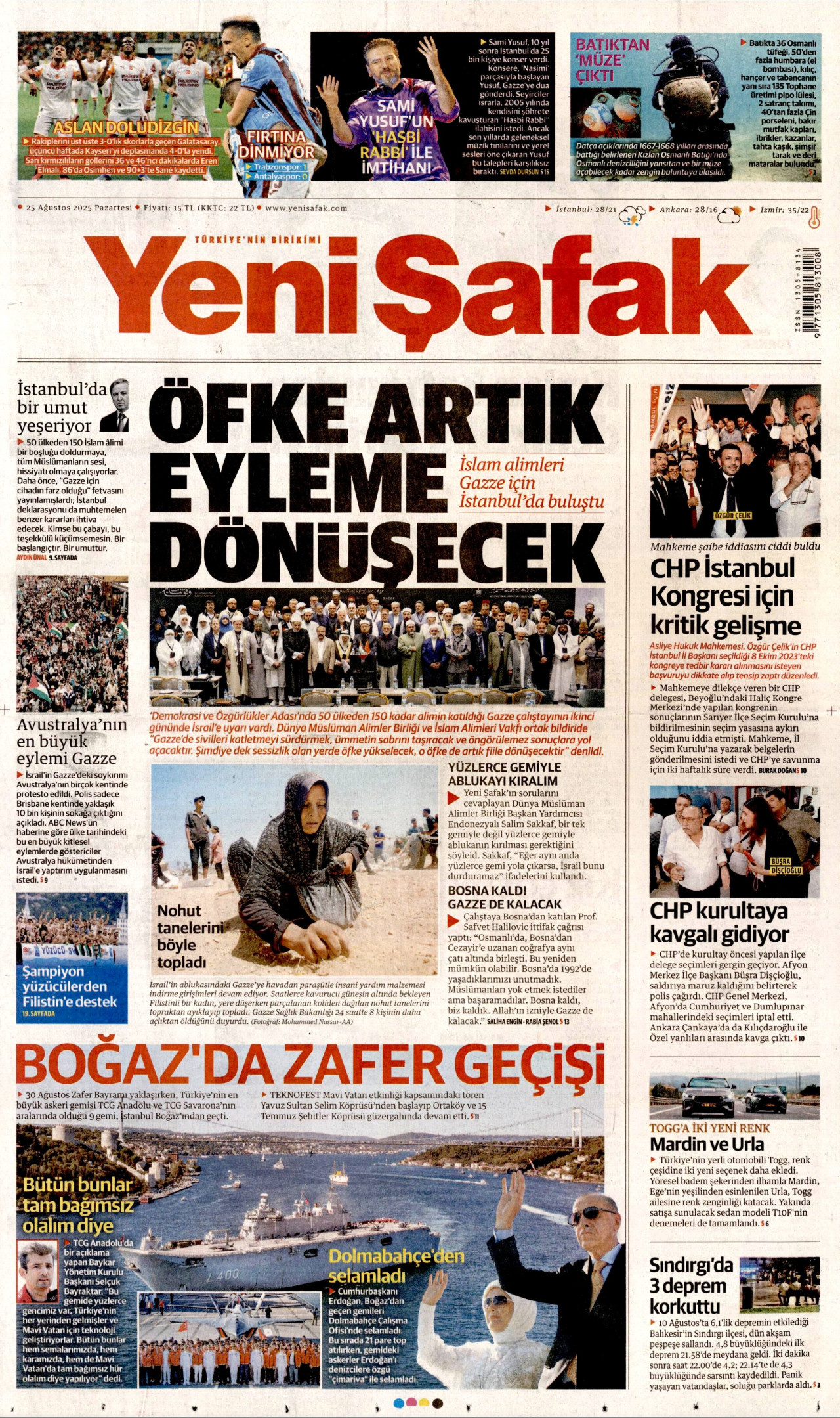 Gazeteler manşetine hangi haberleri taşıdı? İşte 25 Ağustos Pazartesi gazete manşetleri