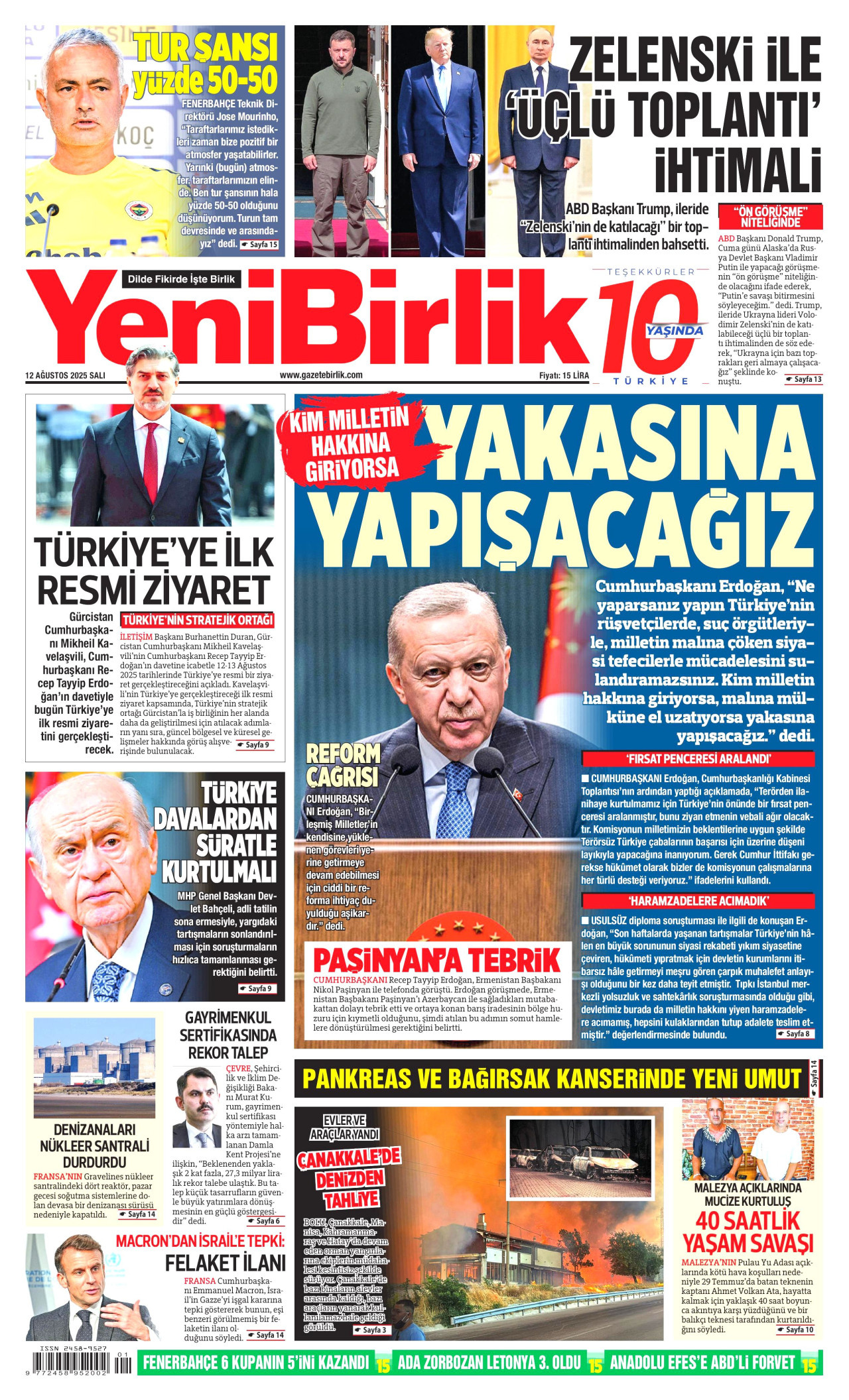 Gazeteler manşetine hangi haberleri taşıdı? İşte 12 Ağustos Salı gazete manşetleri