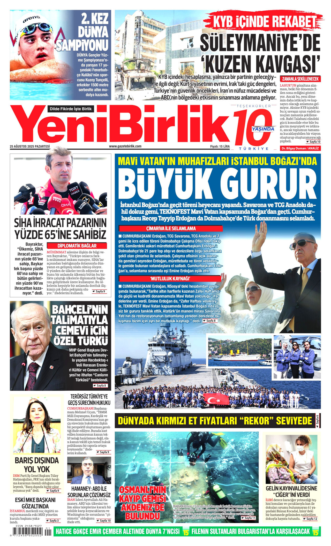 Gazeteler manşetine hangi haberleri taşıdı? İşte 25 Ağustos Pazartesi gazete manşetleri