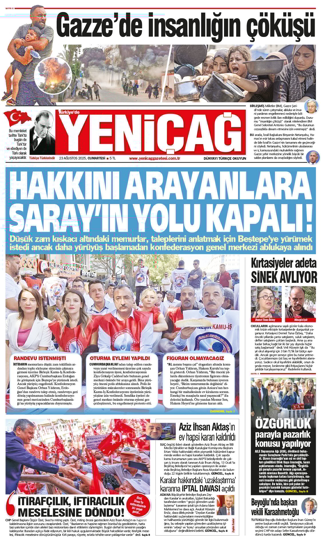 Gazeteler manşetine hangi haberleri taşıdı? İşte 23 Ağustos Cumartesi gazete manşetleri