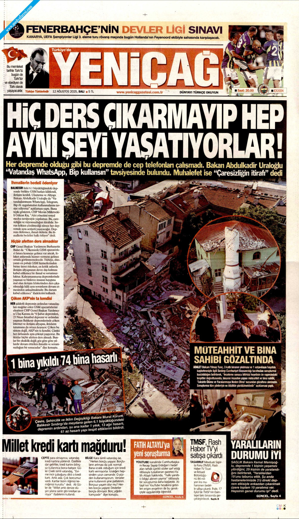 Gazeteler manşetine hangi haberleri taşıdı? İşte 12 Ağustos Salı gazete manşetleri