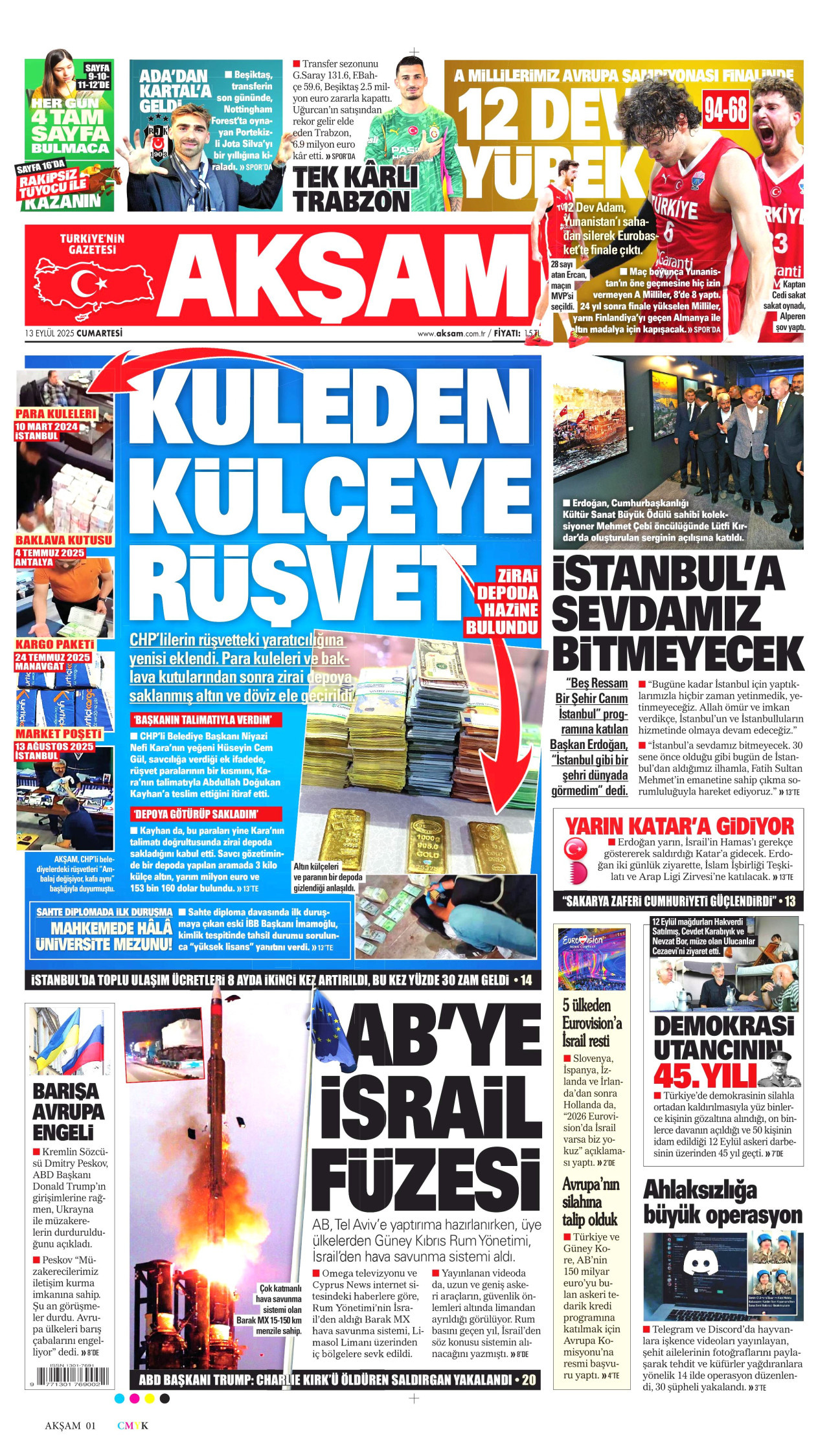 Gazeteler manşetine hangi haberleri taşıdı? İşte 13 Eylül Cumartesi gazete manşetleri