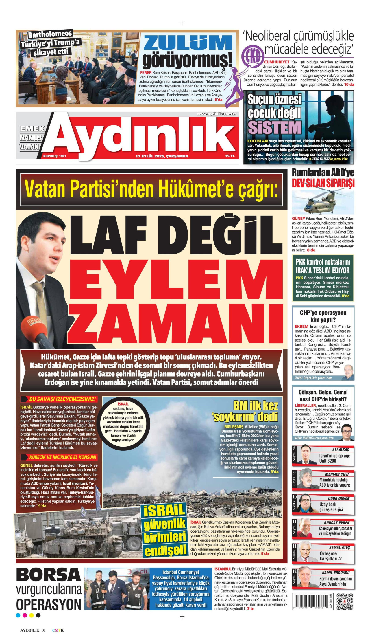 Gazeteler manşetine hangi haberleri taşıdı? İşte 17 Eylül Çarşamba gazete manşetleri