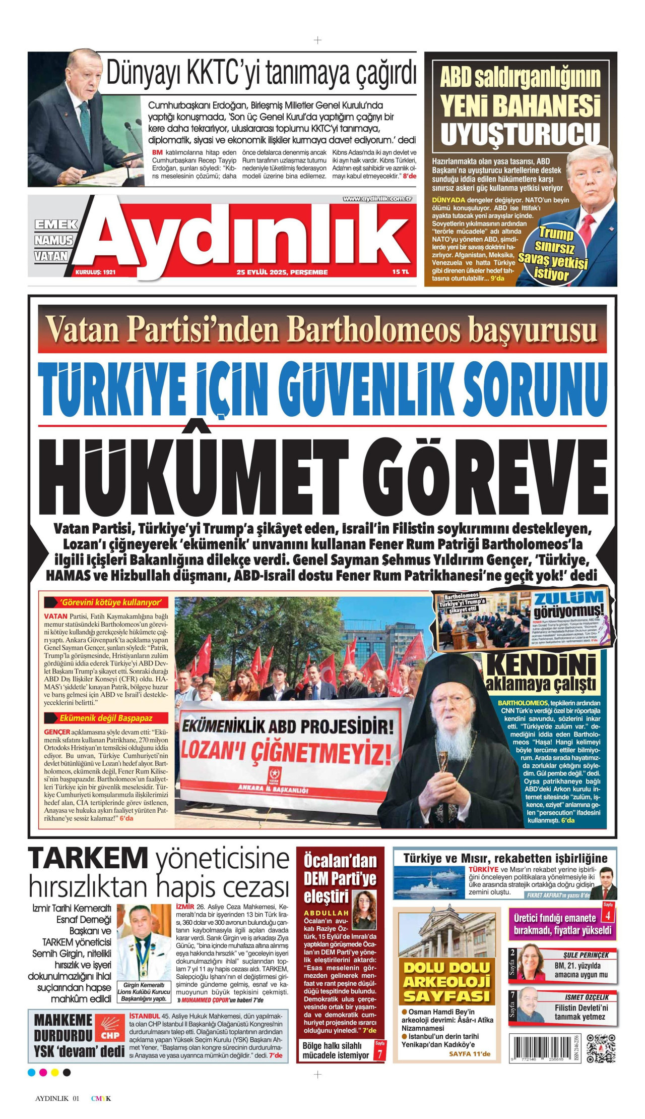 Gazeteler manşetine hangi haberleri taşıdı? İşte 25 Eylül Perşembe gazete manşetleri