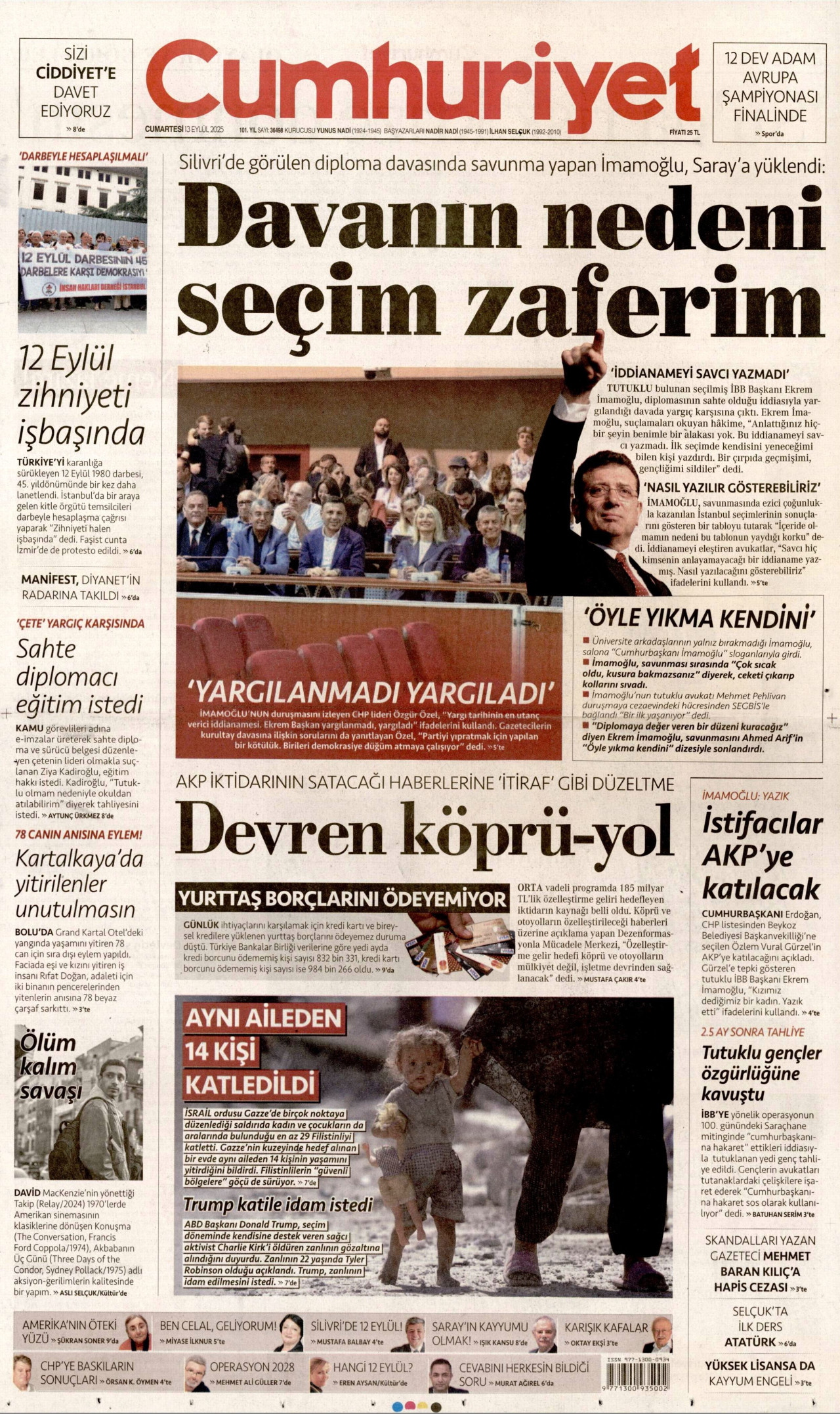 Gazeteler manşetine hangi haberleri taşıdı? İşte 13 Eylül Cumartesi gazete manşetleri