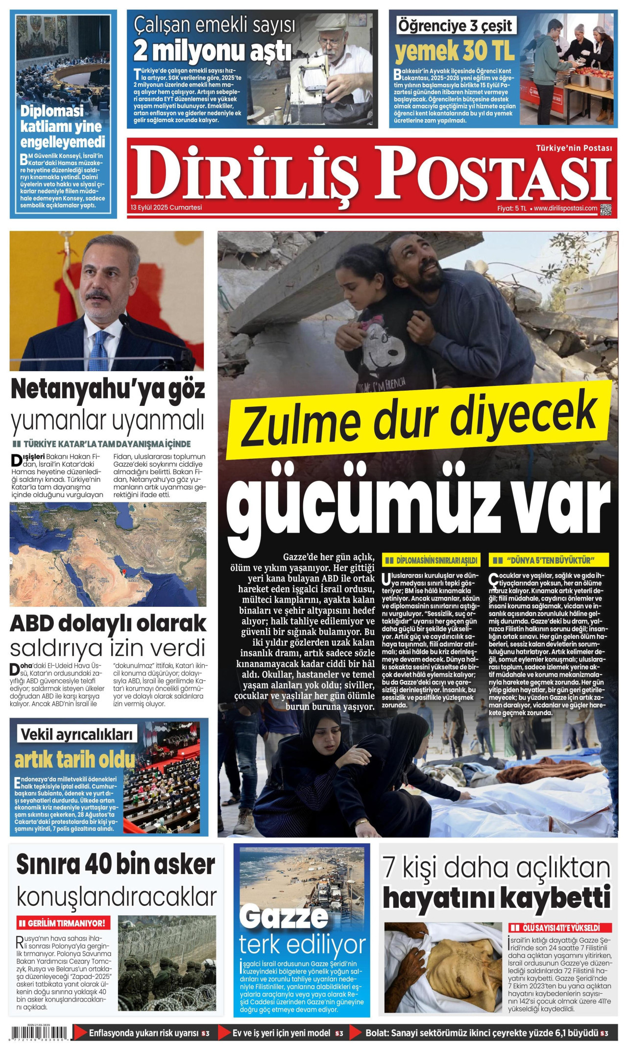 Gazeteler manşetine hangi haberleri taşıdı? İşte 13 Eylül Cumartesi gazete manşetleri