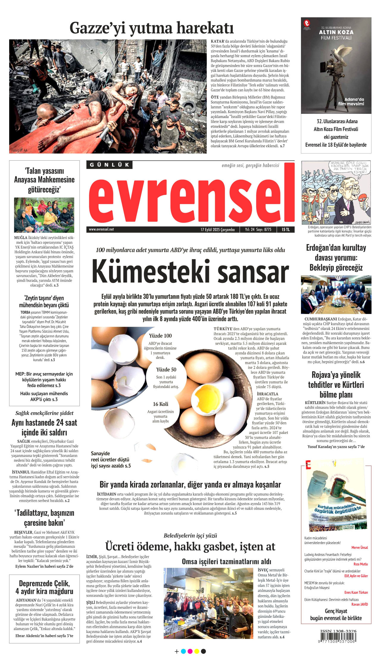 Gazeteler manşetine hangi haberleri taşıdı? İşte 17 Eylül Çarşamba gazete manşetleri