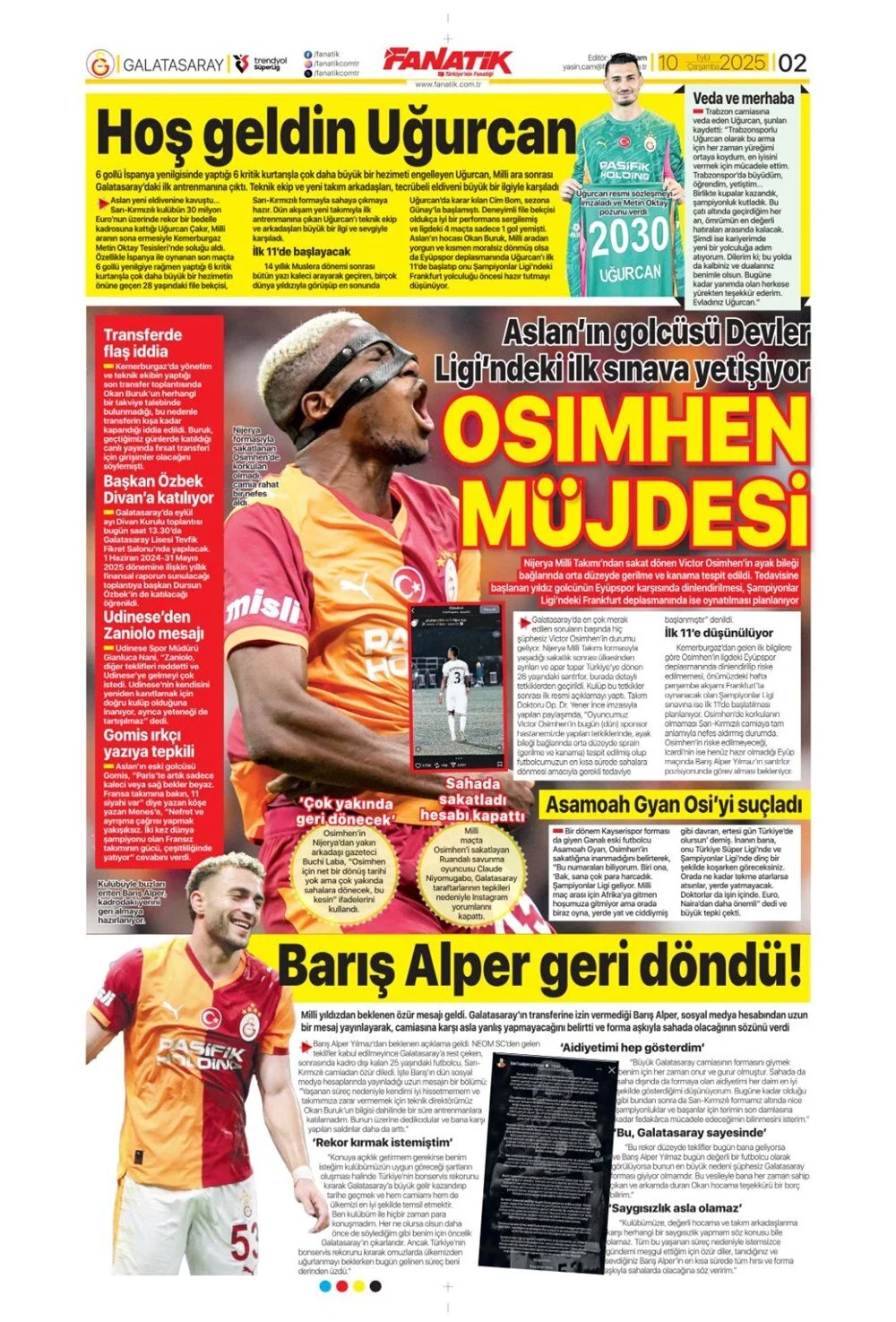 10 Eylül Çarşamba spor gazeteleri manşetleri: Bugün sporda hangi başlıklar öne çıktı?