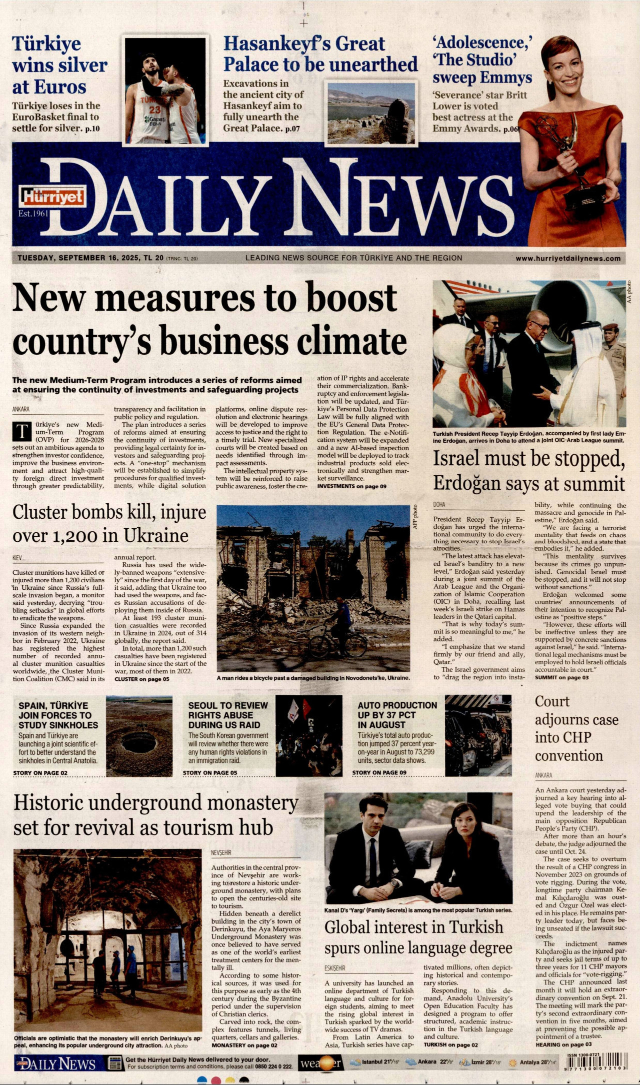 Gazeteler manşetine hangi haberleri taşıdı? İşte 16 Eylül Salı gazete manşetleri