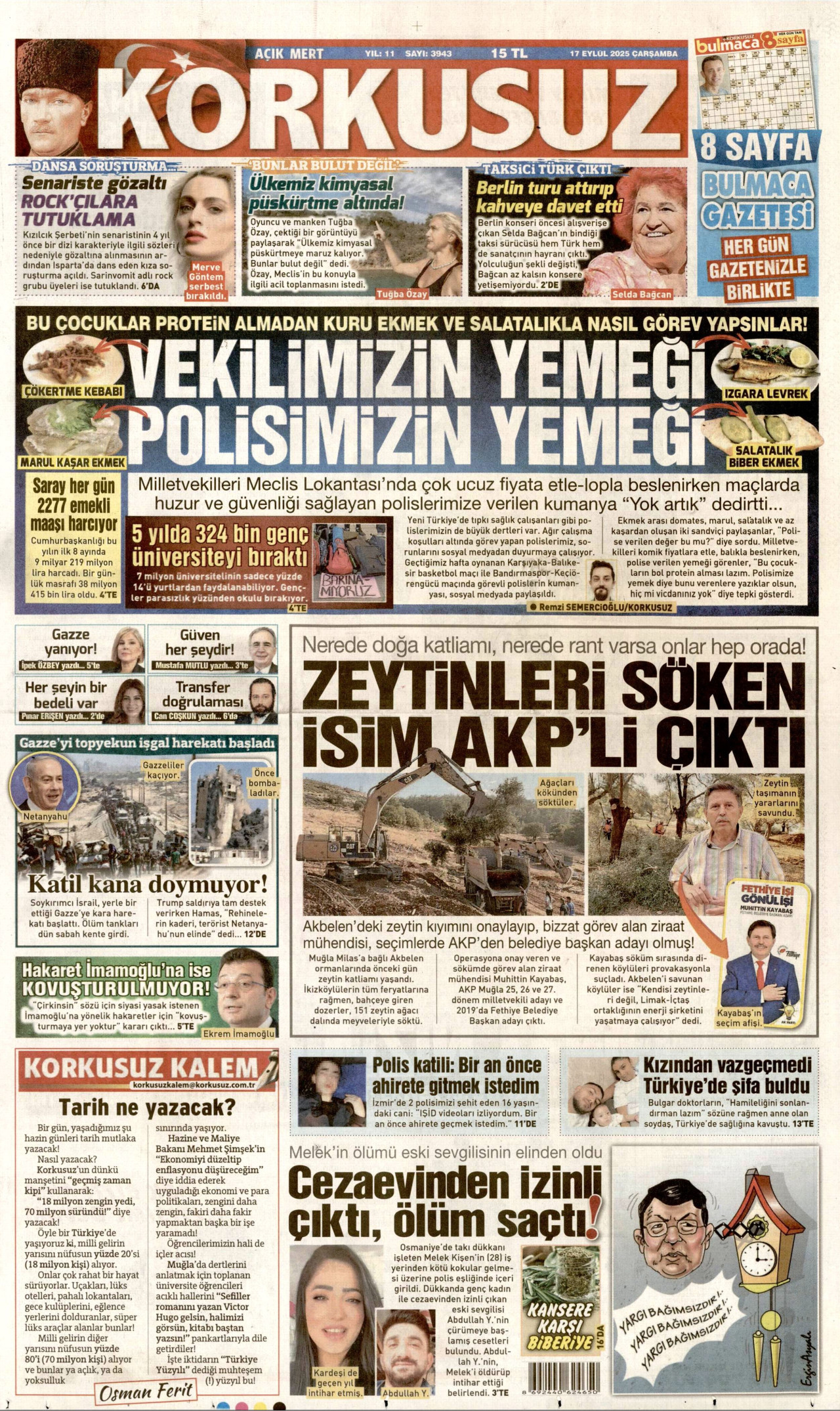 Gazeteler manşetine hangi haberleri taşıdı? İşte 17 Eylül Çarşamba gazete manşetleri