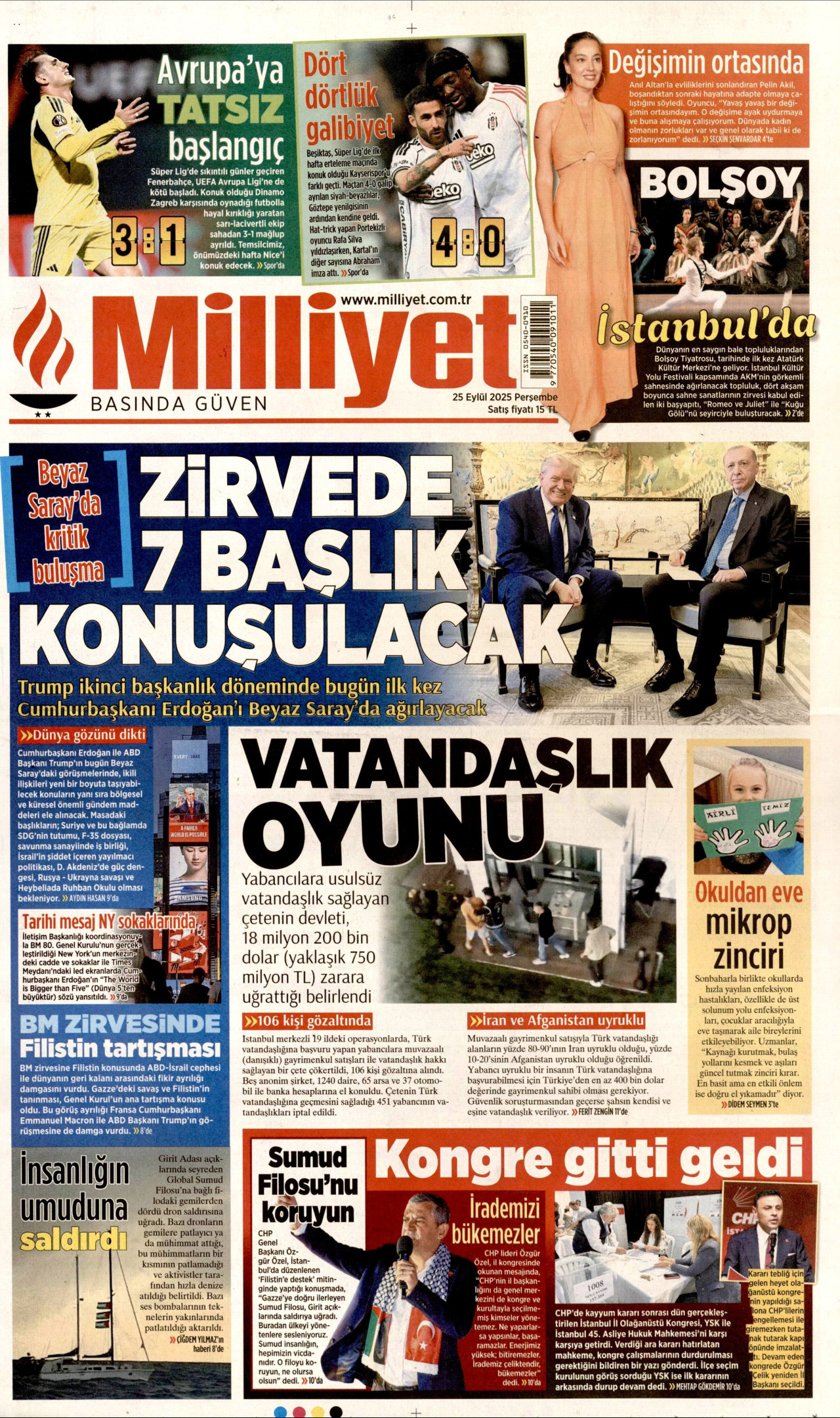 Gazeteler manşetine hangi haberleri taşıdı? İşte 25 Eylül Perşembe gazete manşetleri