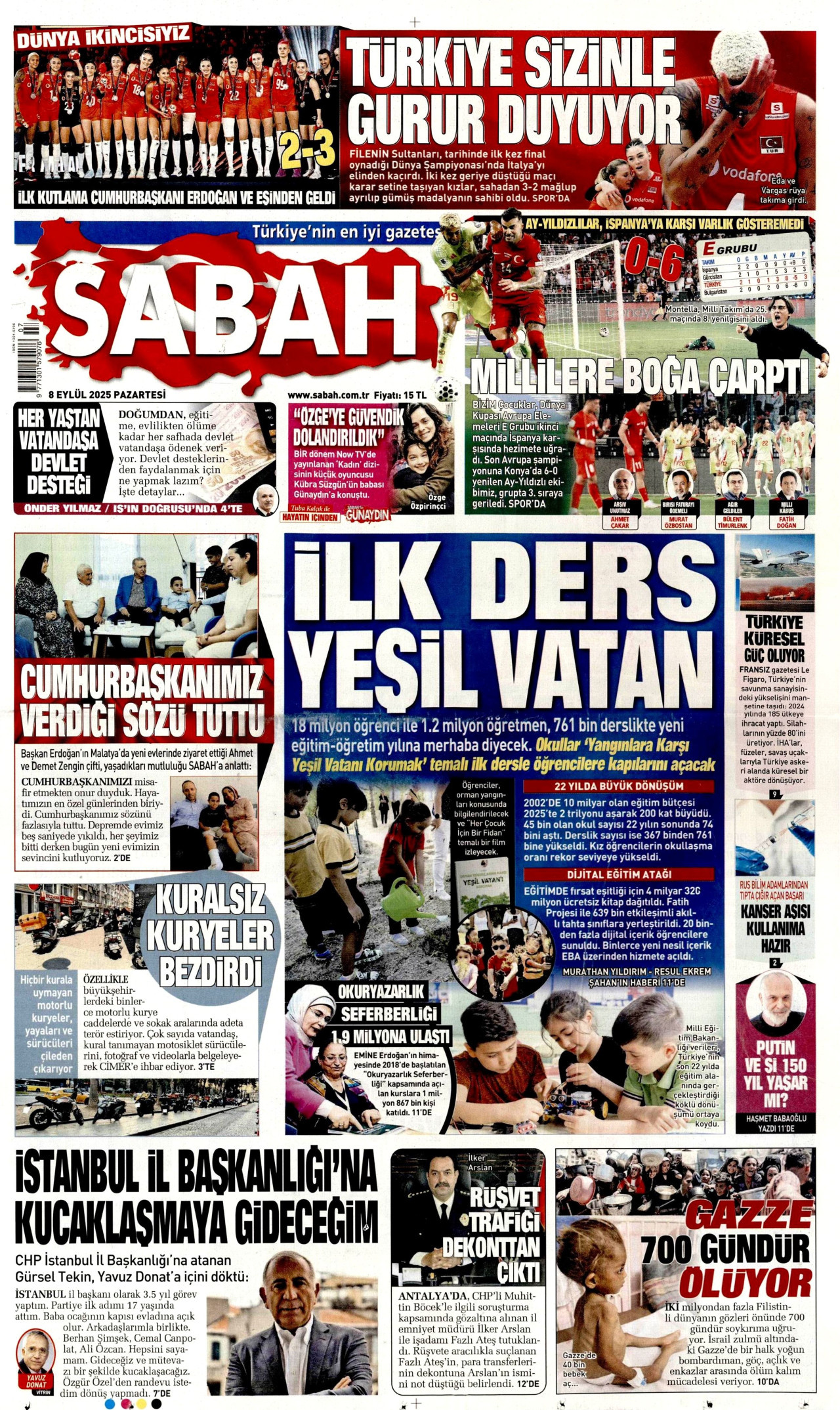 Gazeteler manşetine hangi haberleri taşıdı? İşte 8 Eylül Pazartesi gazete manşetleri