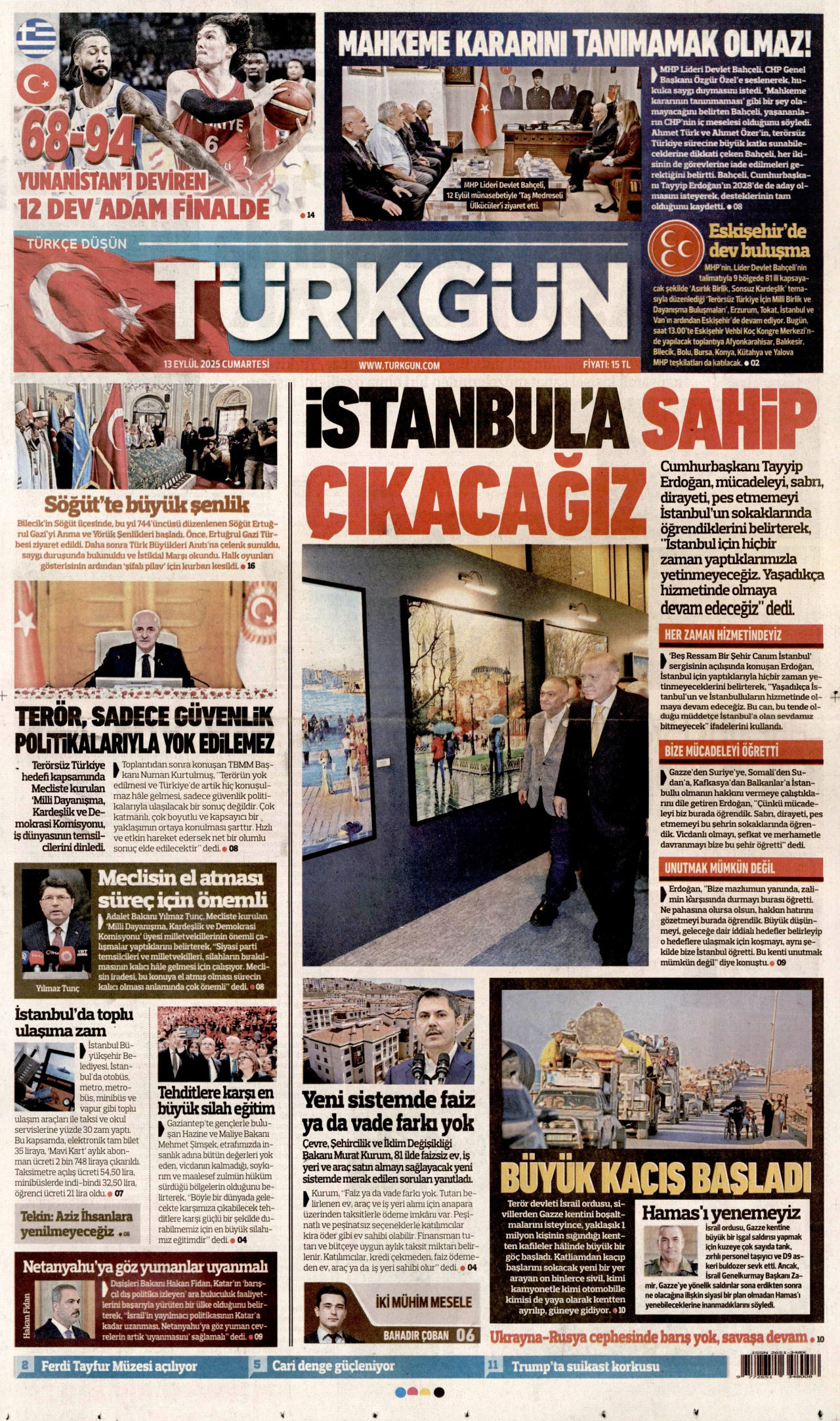 Gazeteler manşetine hangi haberleri taşıdı? İşte 13 Eylül Cumartesi gazete manşetleri