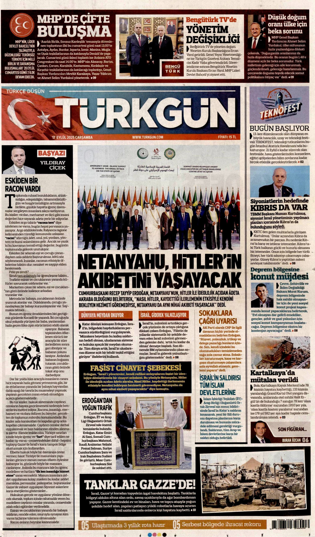 Gazeteler manşetine hangi haberleri taşıdı? İşte 17 Eylül Çarşamba gazete manşetleri