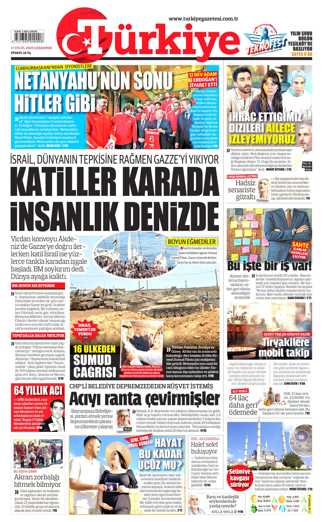 Gazeteler manşetine hangi haberleri taşıdı? İşte 17 Eylül Çarşamba gazete manşetleri