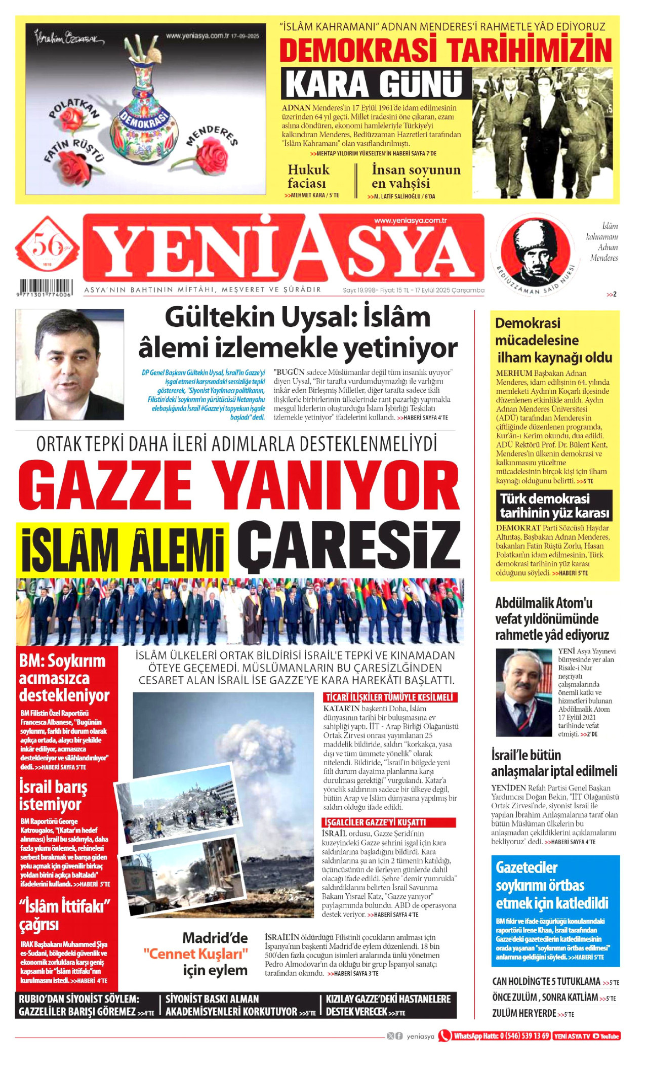 Gazeteler manşetine hangi haberleri taşıdı? İşte 17 Eylül Çarşamba gazete manşetleri