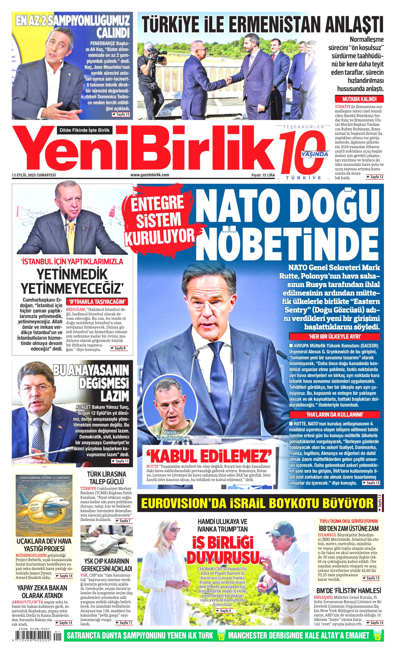 Gazeteler manşetine hangi haberleri taşıdı? İşte 13 Eylül Cumartesi gazete manşetleri