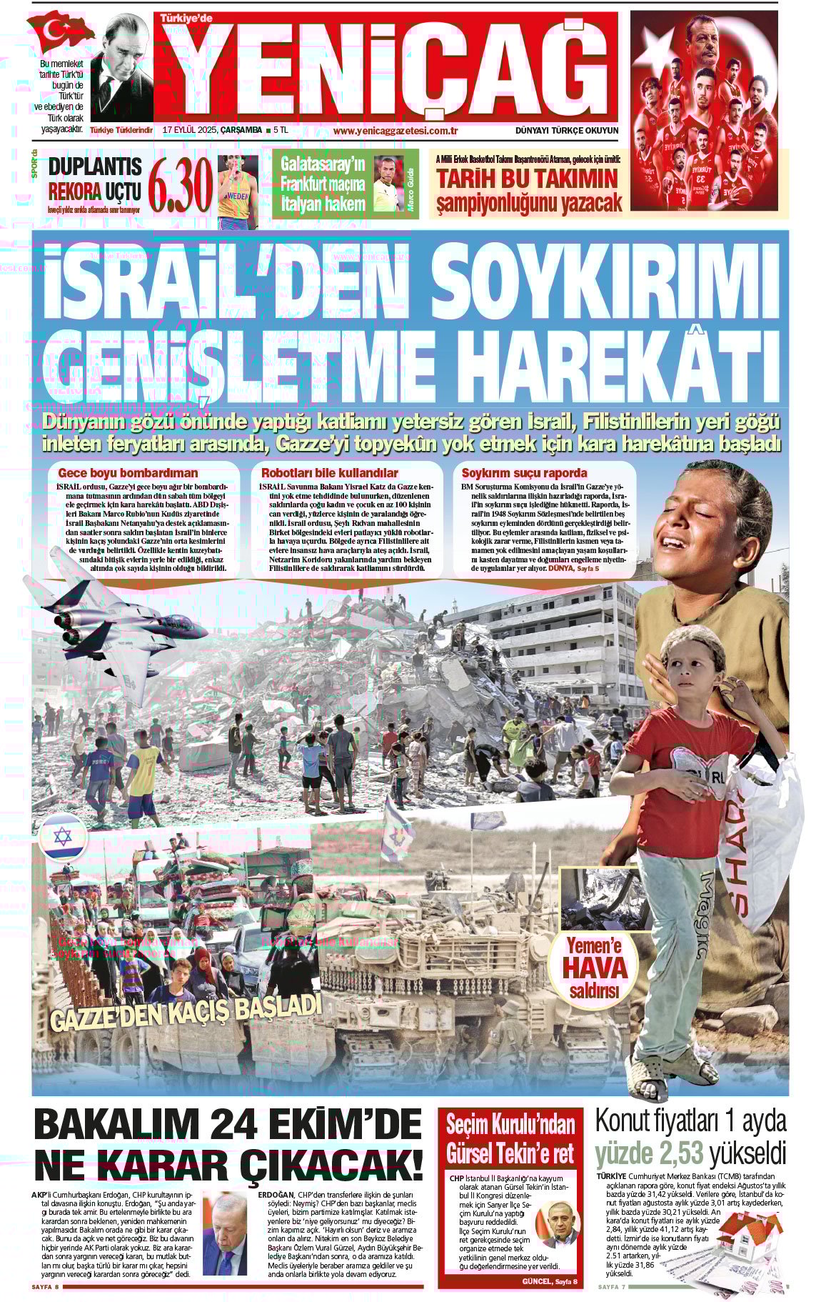 Gazeteler manşetine hangi haberleri taşıdı? İşte 17 Eylül Çarşamba gazete manşetleri