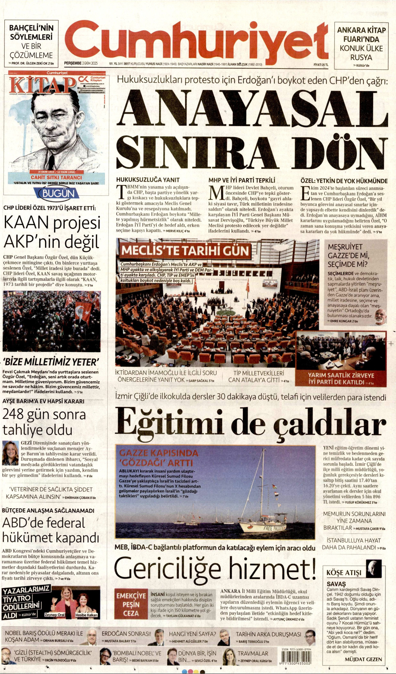 Gazeteler manşetine hangi haberleri taşıdı? İşte 2 Ekim Perşembe gazete manşetleri