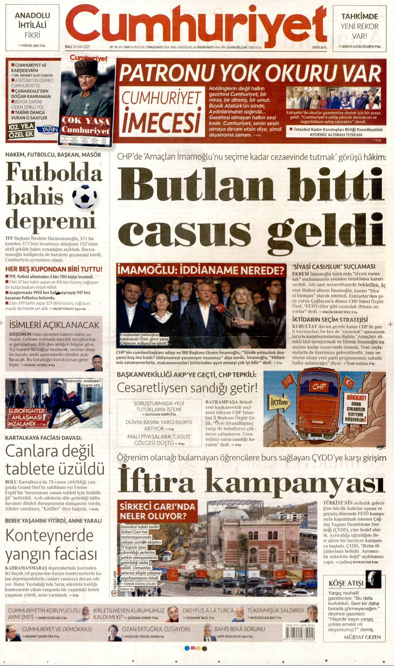 Gazeteler manşetine hangi haberleri taşıdı? İşte 28 Ekim Salı gazete manşetleri