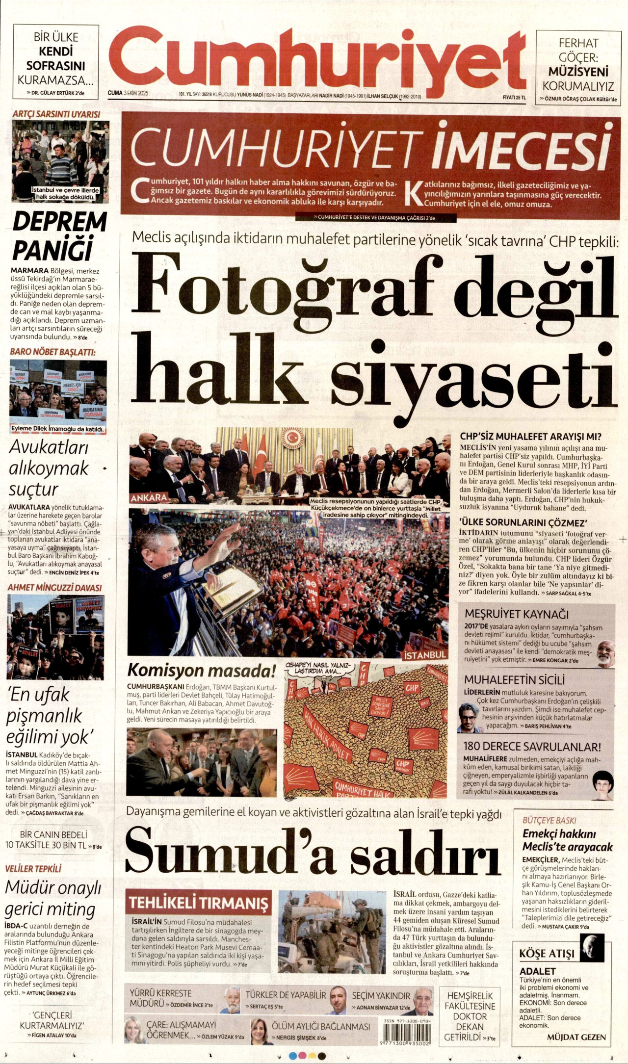 Gazeteler manşetine hangi haberleri taşıdı? İşte 3 Ekim Cuma gazete manşetleri