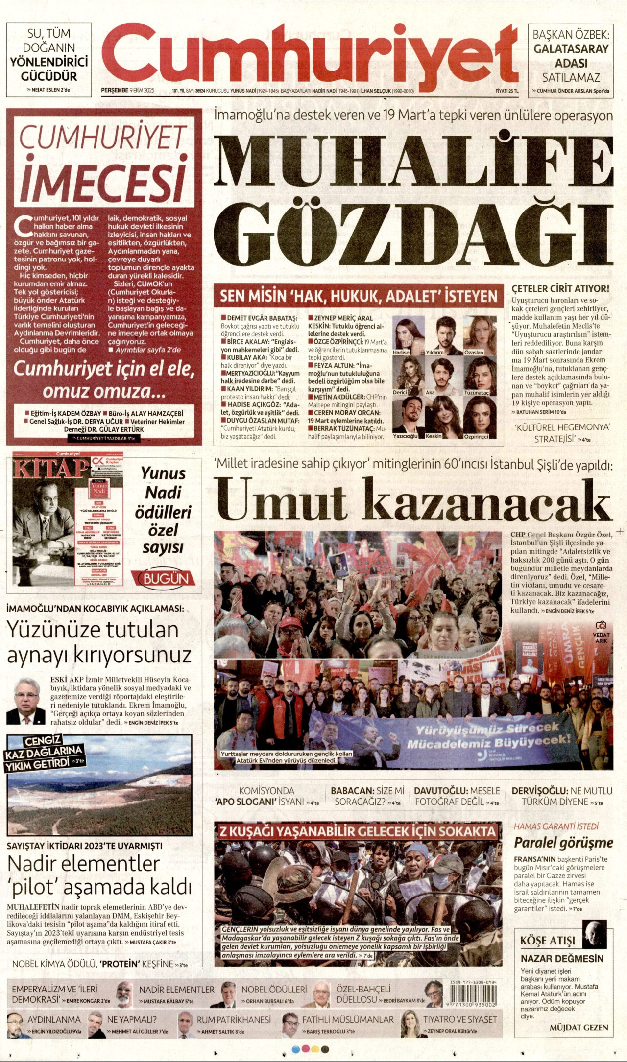 Gazeteler manşetine hangi haberleri taşıdı? İşte 9 Ekim Perşembe gazete manşetleri
