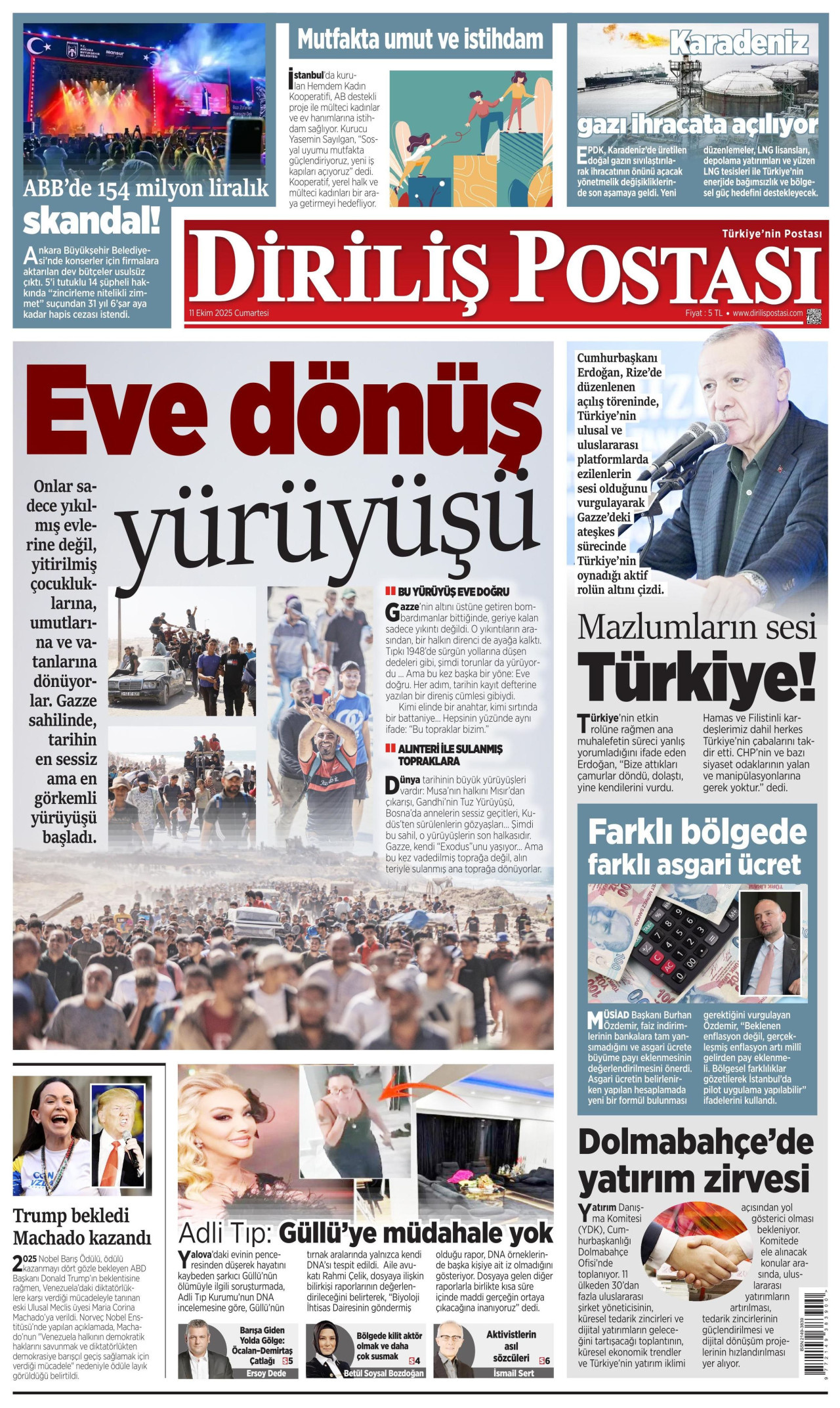 Gazeteler manşetine hangi haberleri taşıdı? İşte 11 Ekim Cumartesi gazete manşetleri