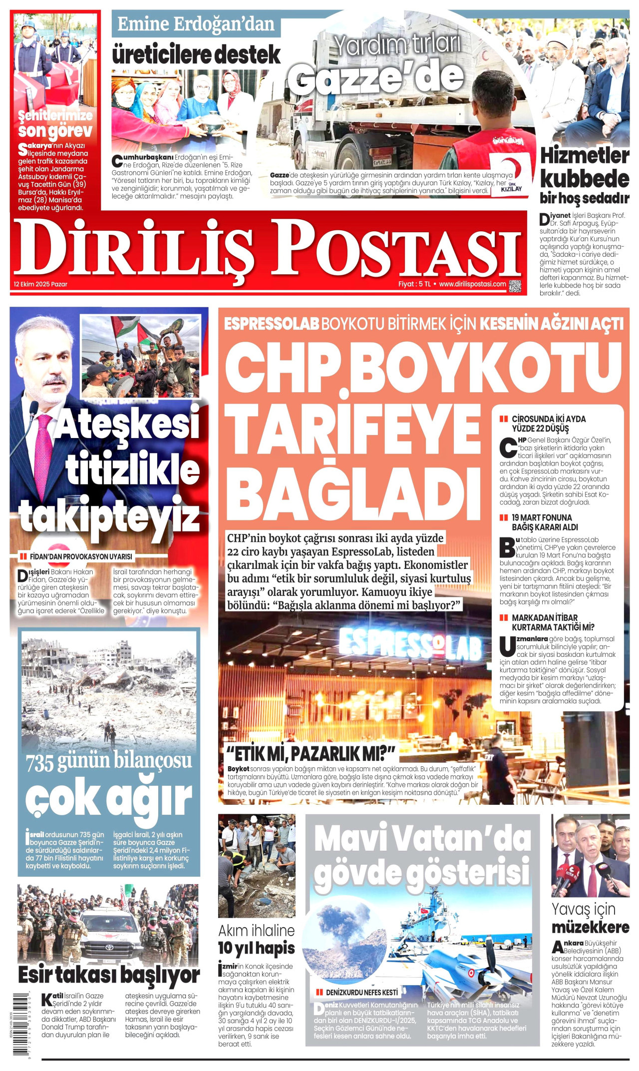 Gazeteler manşetine hangi haberleri taşıdı? İşte 12 Ekim Pazar gazete manşetleri
