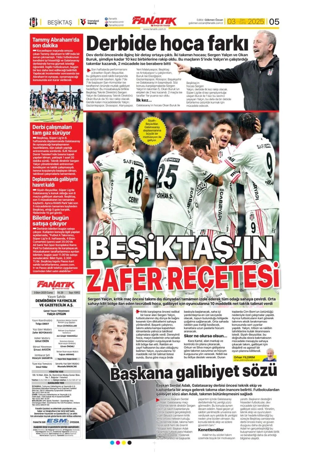 3 Ekim Cuma spor gazeteleri manşetleri: Bugün sporda hangi başlıklar öne çıktı?