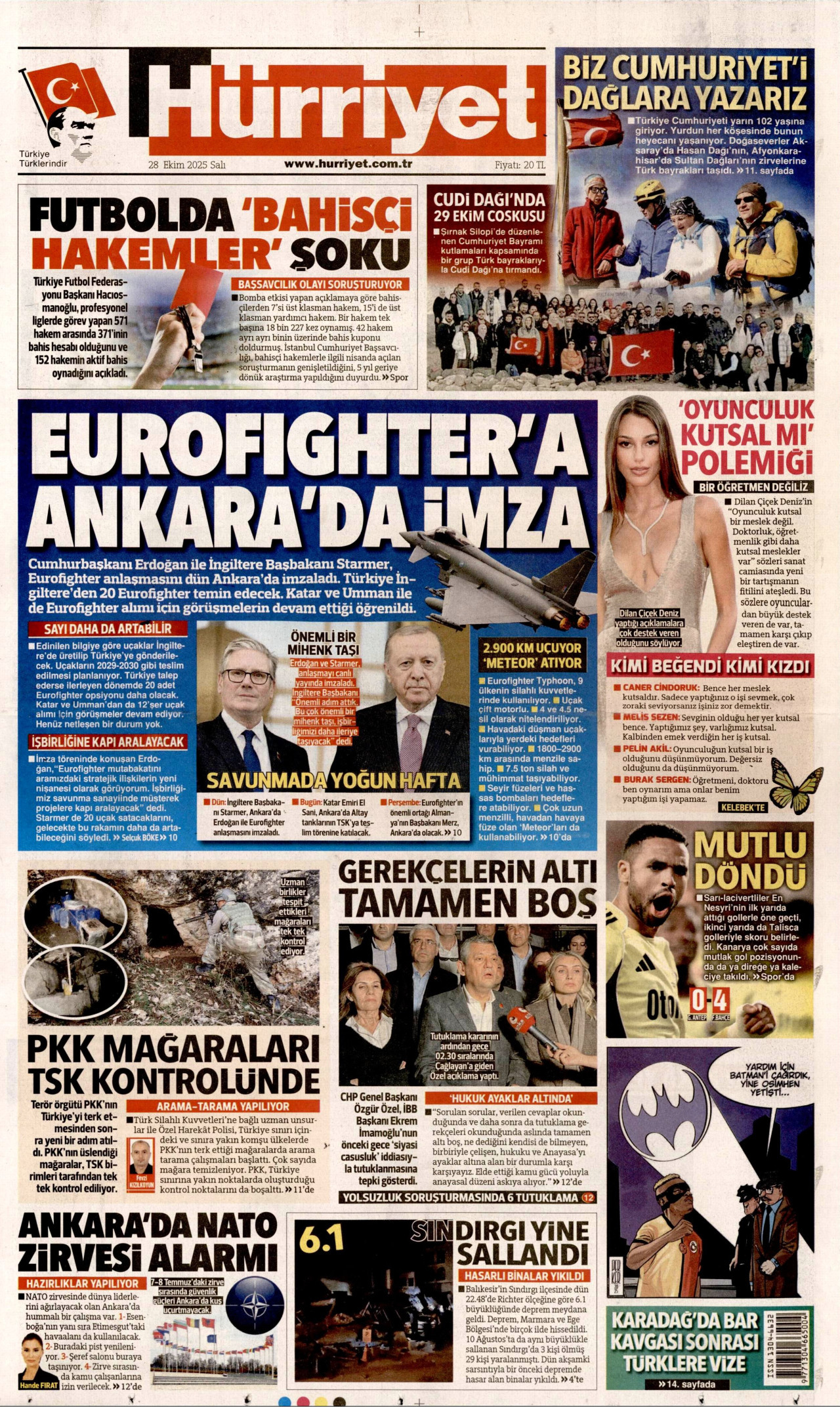 Gazeteler manşetine hangi haberleri taşıdı? İşte 28 Ekim Salı gazete manşetleri