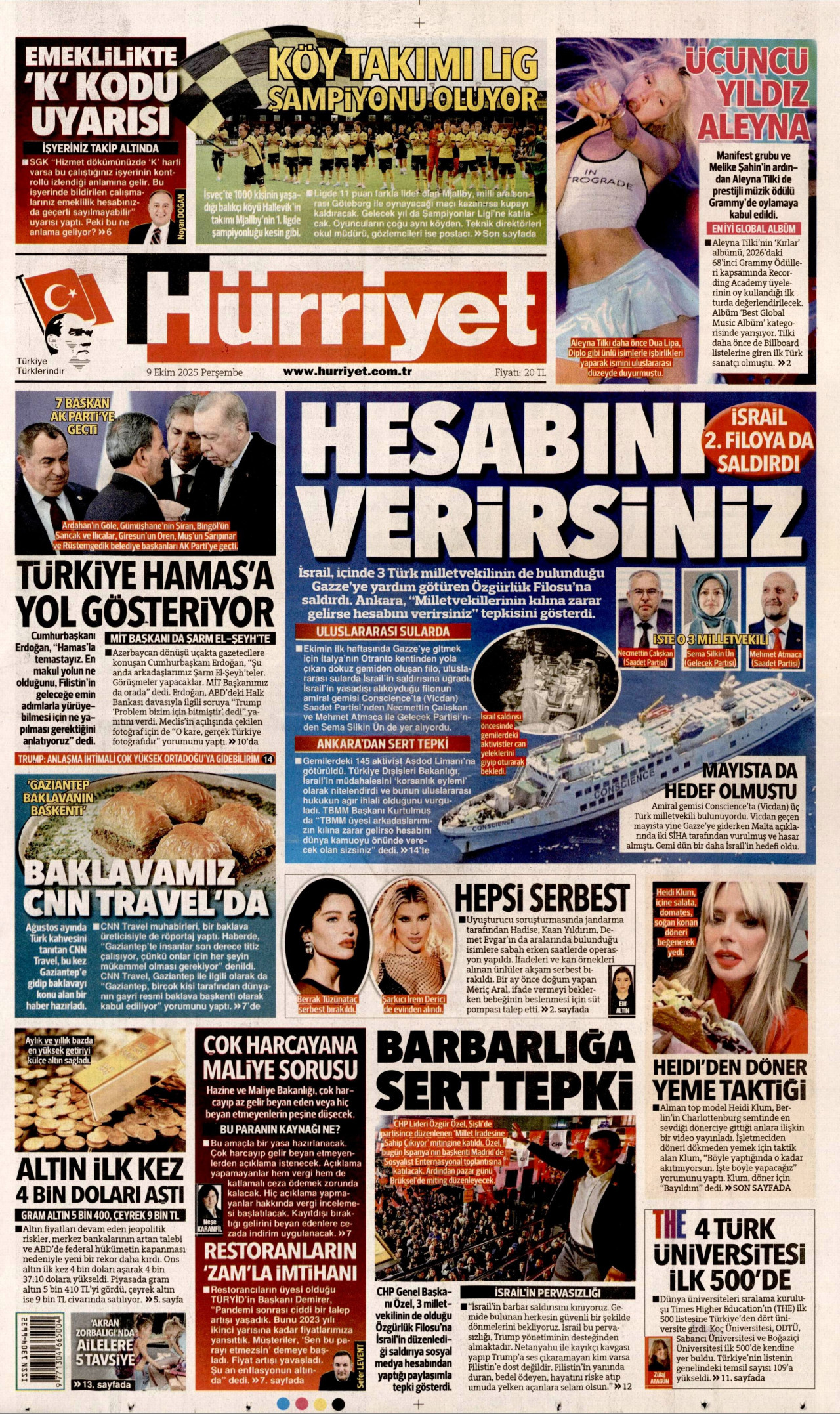 Gazeteler manşetine hangi haberleri taşıdı? İşte 9 Ekim Perşembe gazete manşetleri