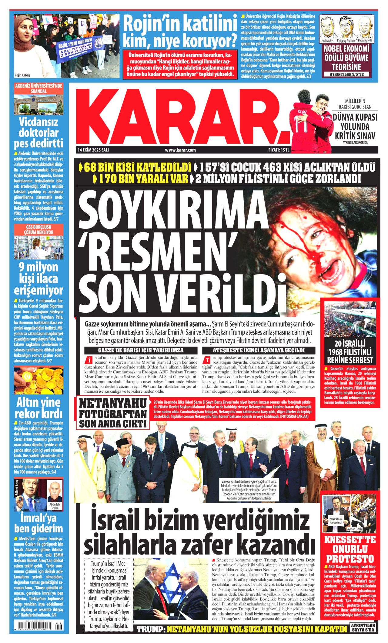 Gazeteler manşetine hangi haberleri taşıdı? İşte 14 Ekim Salı gazete manşetleri