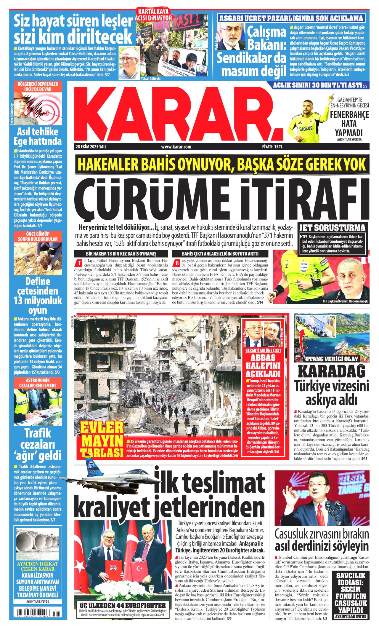 Gazeteler manşetine hangi haberleri taşıdı? İşte 28 Ekim Salı gazete manşetleri