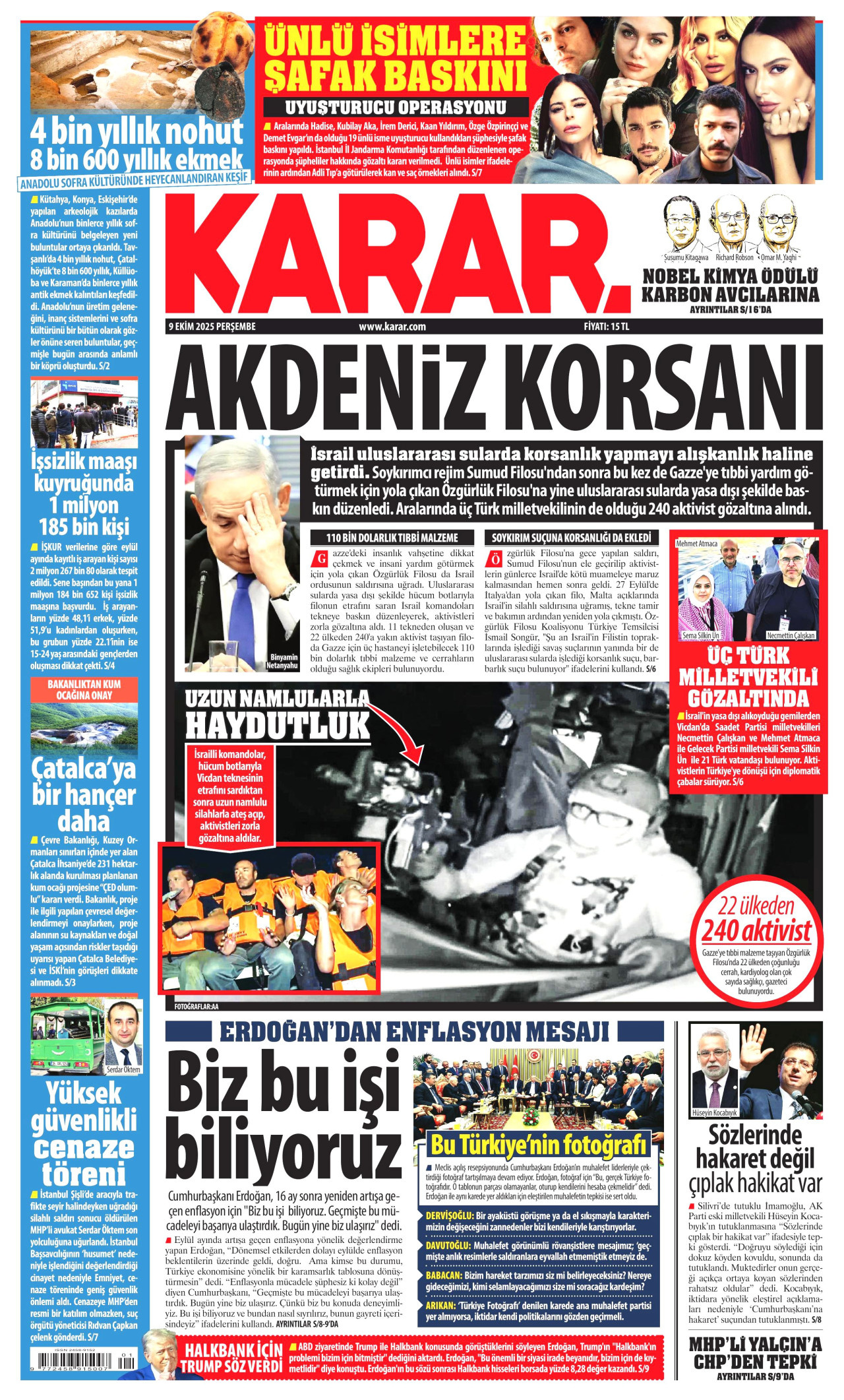 Gazeteler manşetine hangi haberleri taşıdı? İşte 9 Ekim Perşembe gazete manşetleri