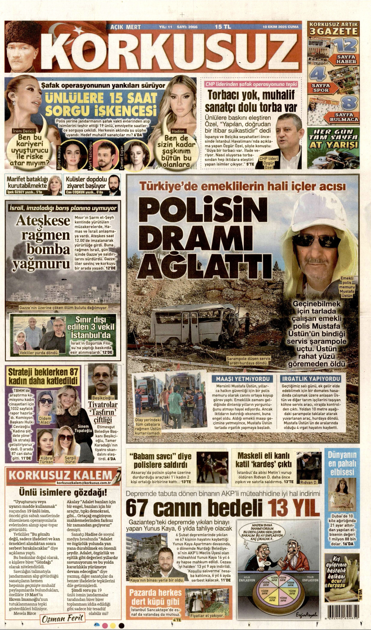 Gazeteler manşetine hangi haberleri taşıdı? İşte 10 Ekim Cuma gazete manşetleri