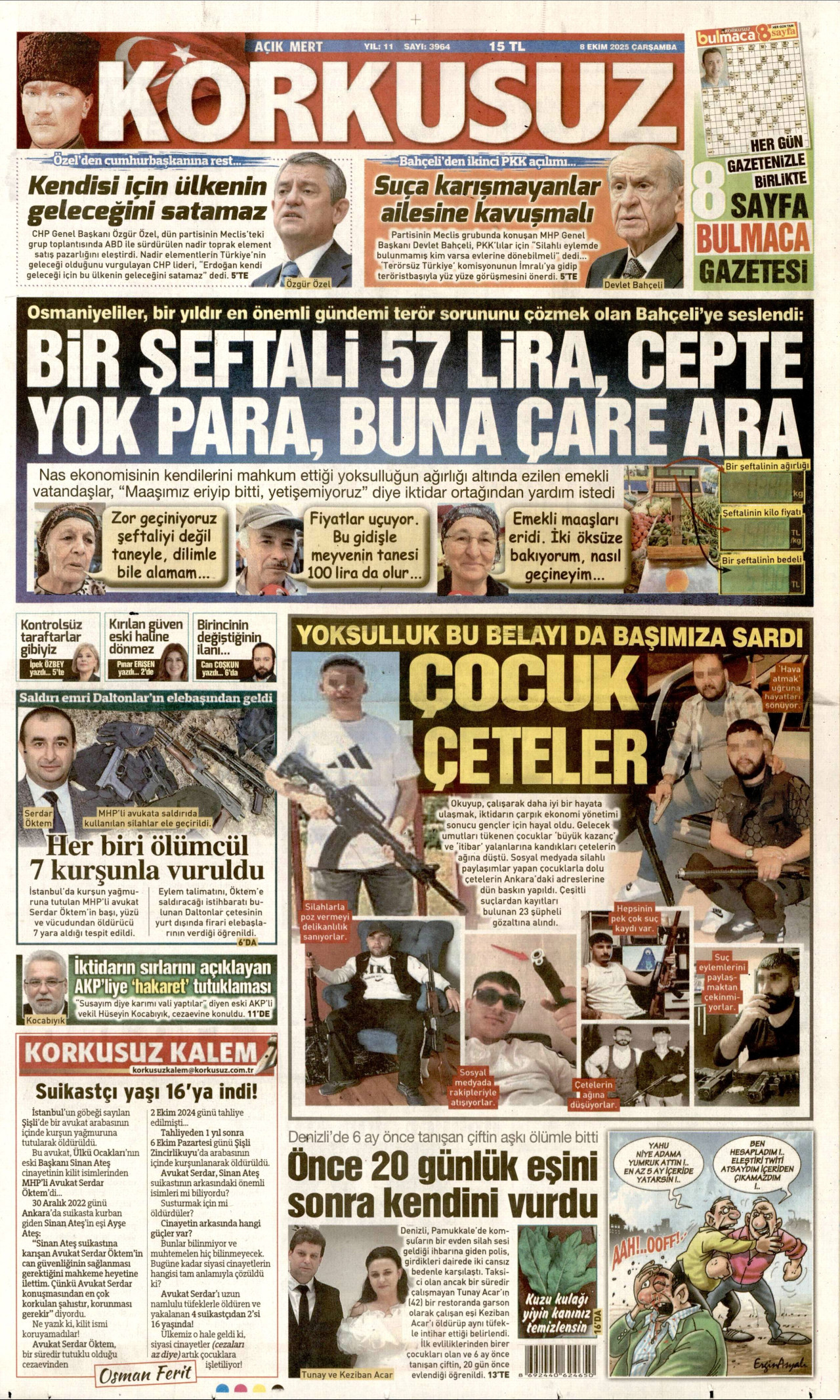 Gazeteler manşetine hangi haberleri taşıdı? İşte 8 Ekim Çarşamba gazete manşetleri 27 Gazeteler manşetine hangi haberleri taşıdı? İşte 8 Ekim Çarşamba gazete manşetleri