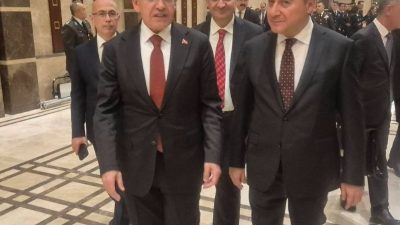 Cumhurbaşkanlığı Külliyesi'ndeki 29 Ekim resepsiyonuna ilk kez katılan Ali Babacan