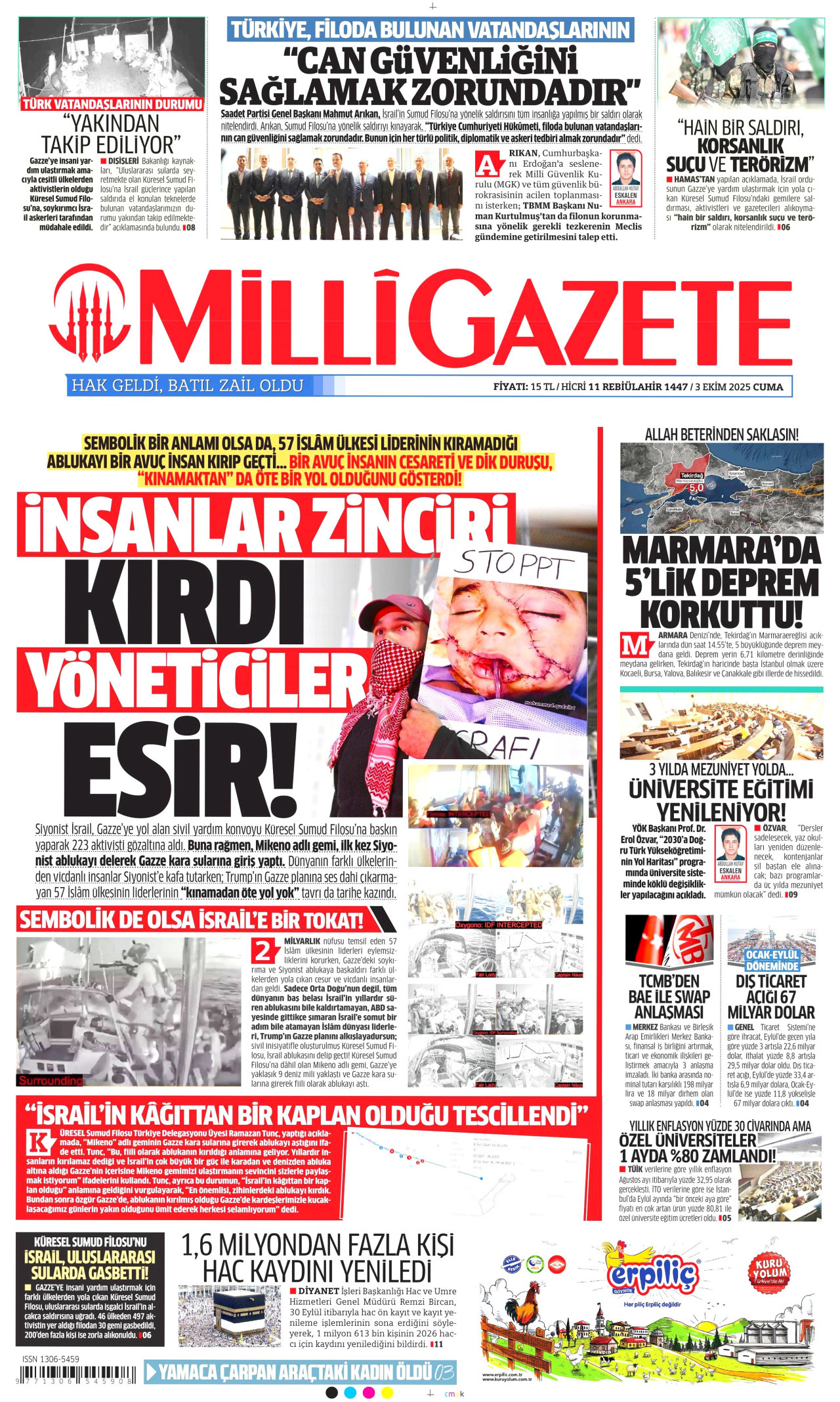 Gazeteler manşetine hangi haberleri taşıdı? İşte 3 Ekim Cuma gazete manşetleri